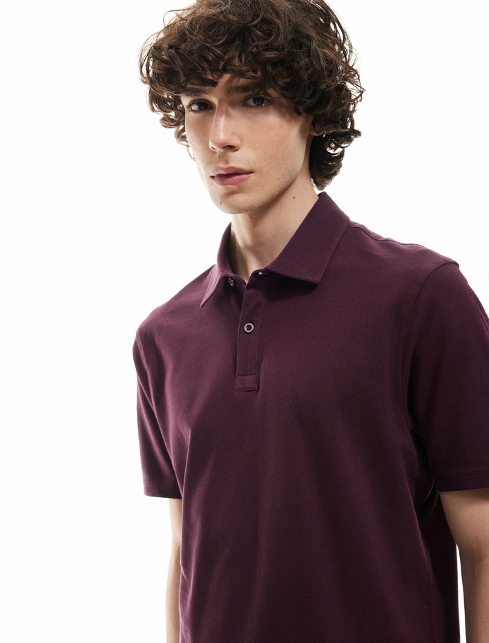 Pamuklu Regular Fit Kısa Kollu Polo Yaka Tişört