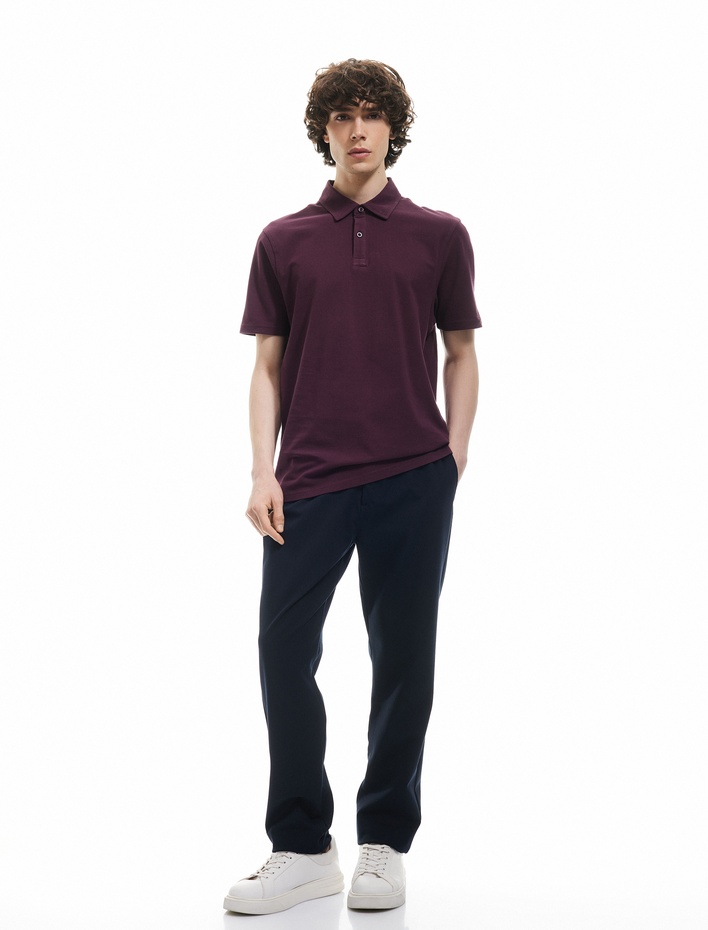 Pamuklu Regular Fit Kısa Kollu Polo Yaka Tişört