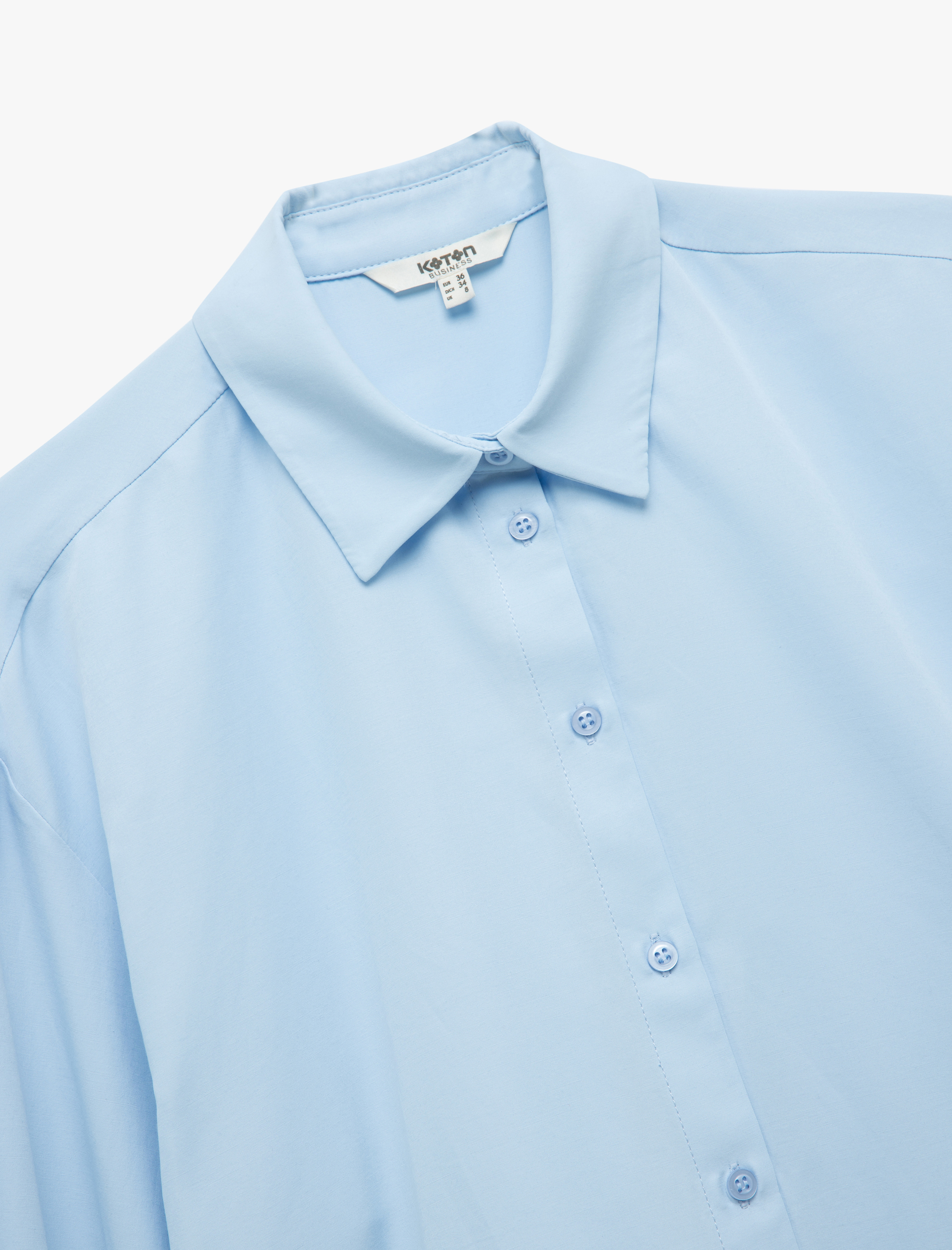   Klasik Yaka Uzun Balon Kollu Kadın Gömlek