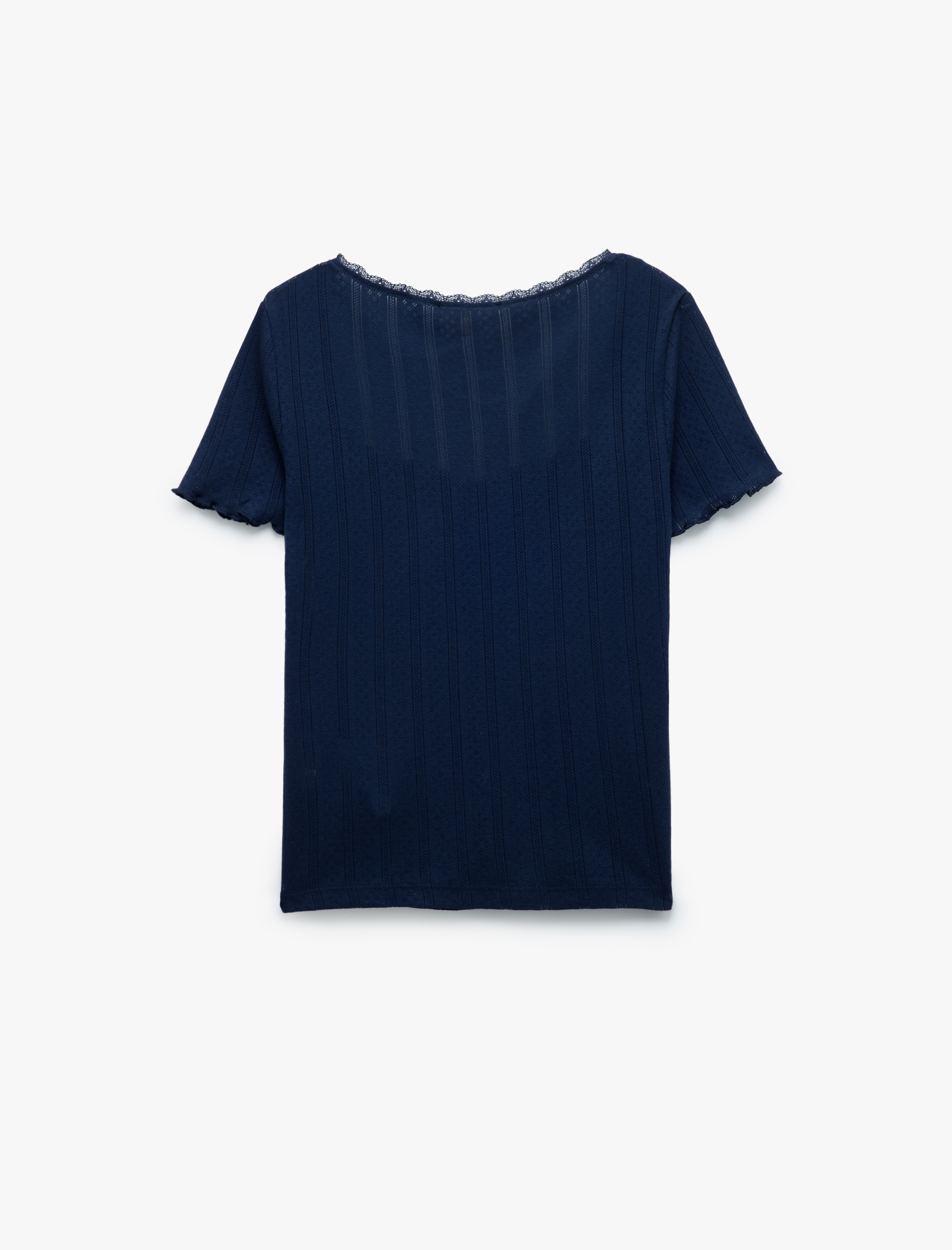   Pamuklu Büzgülü Slim Fit Kısa Kollu Kare Yaka Tişört