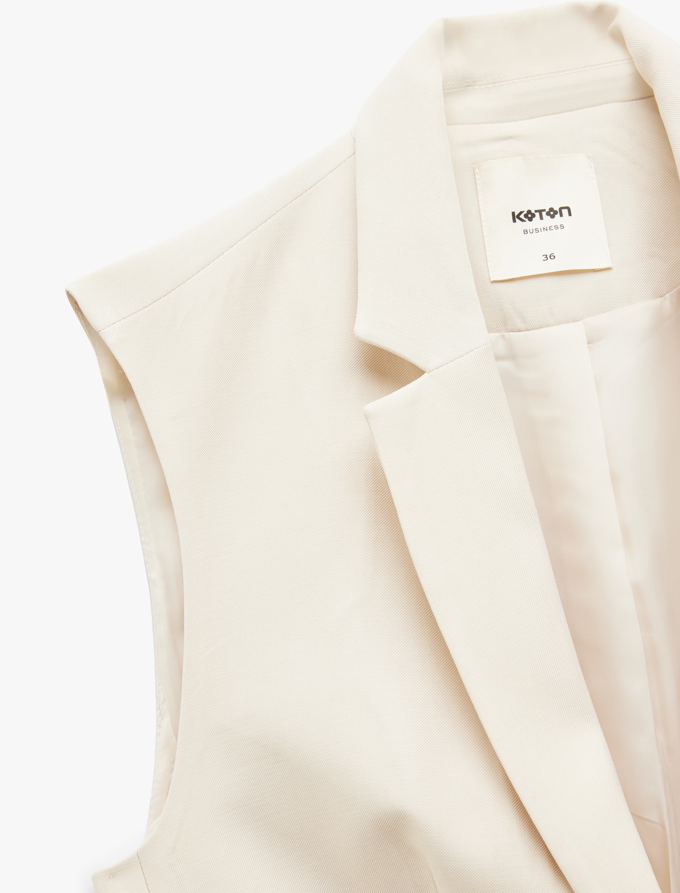   Modal Kumaş Astarlı Kolsuz Düğmeli Kruvaze Uzun Blazer Yelek