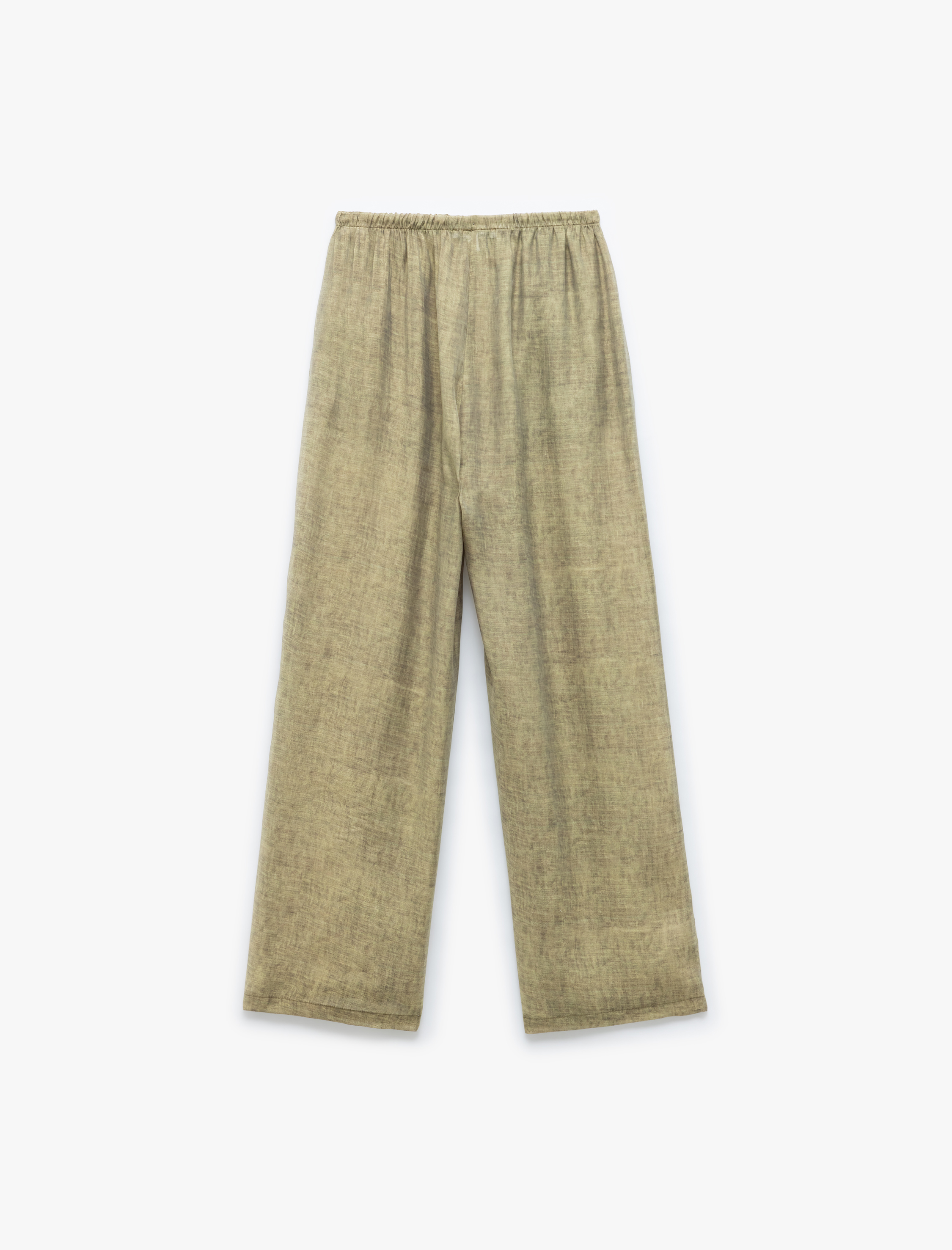   Normal Bel Cepli Transparan Düz Geniş Paça Pantolon