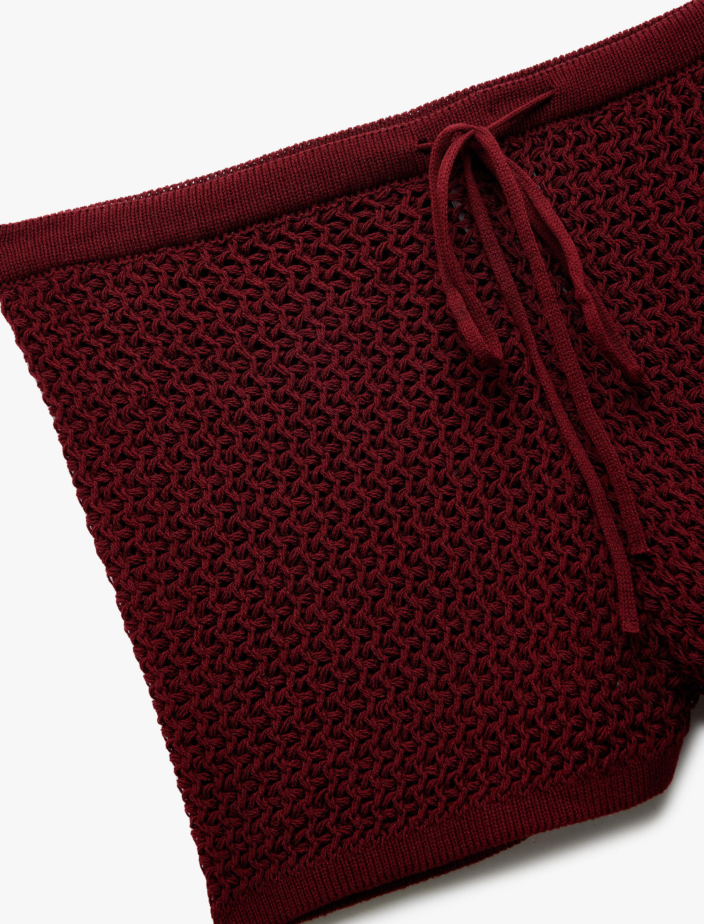   Beli Bağcıklı Normal Bel Triko Mini Şort