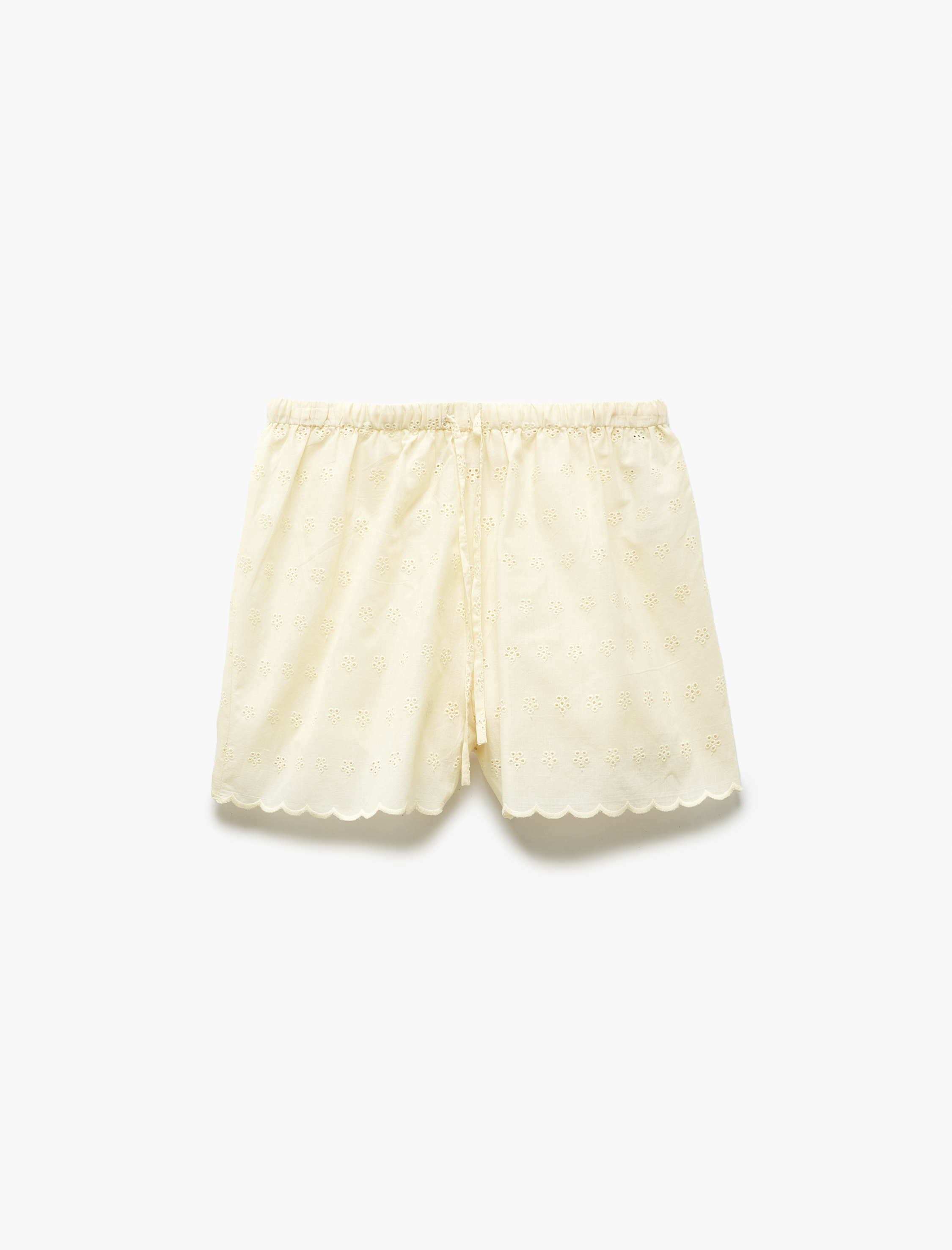 Rahat Kalıp Beli Bağlamalı Fistolu Şort Pijama Altı