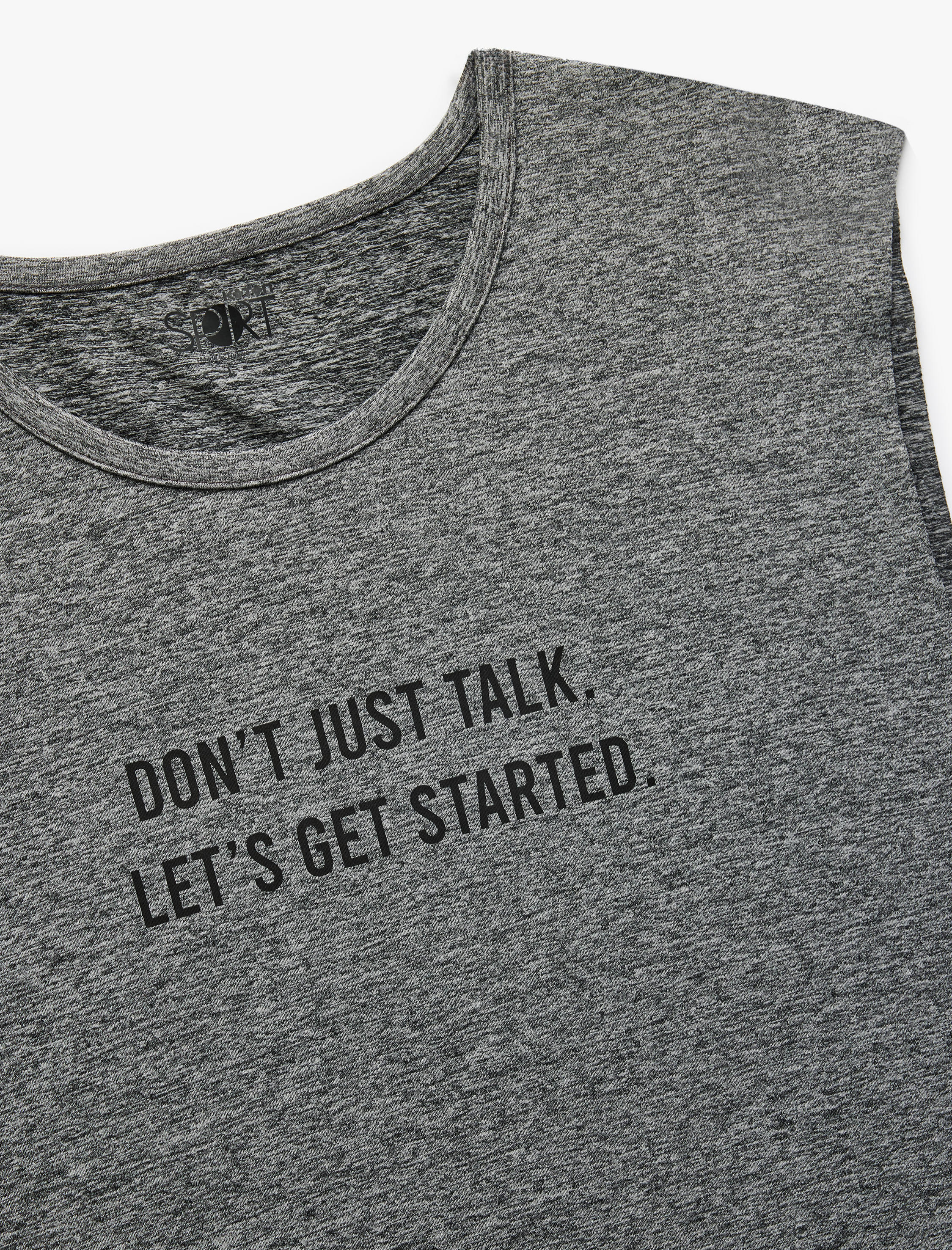   Bisiklet Yaka Baskılı Oversize Kolsuz Sporcu Atleti