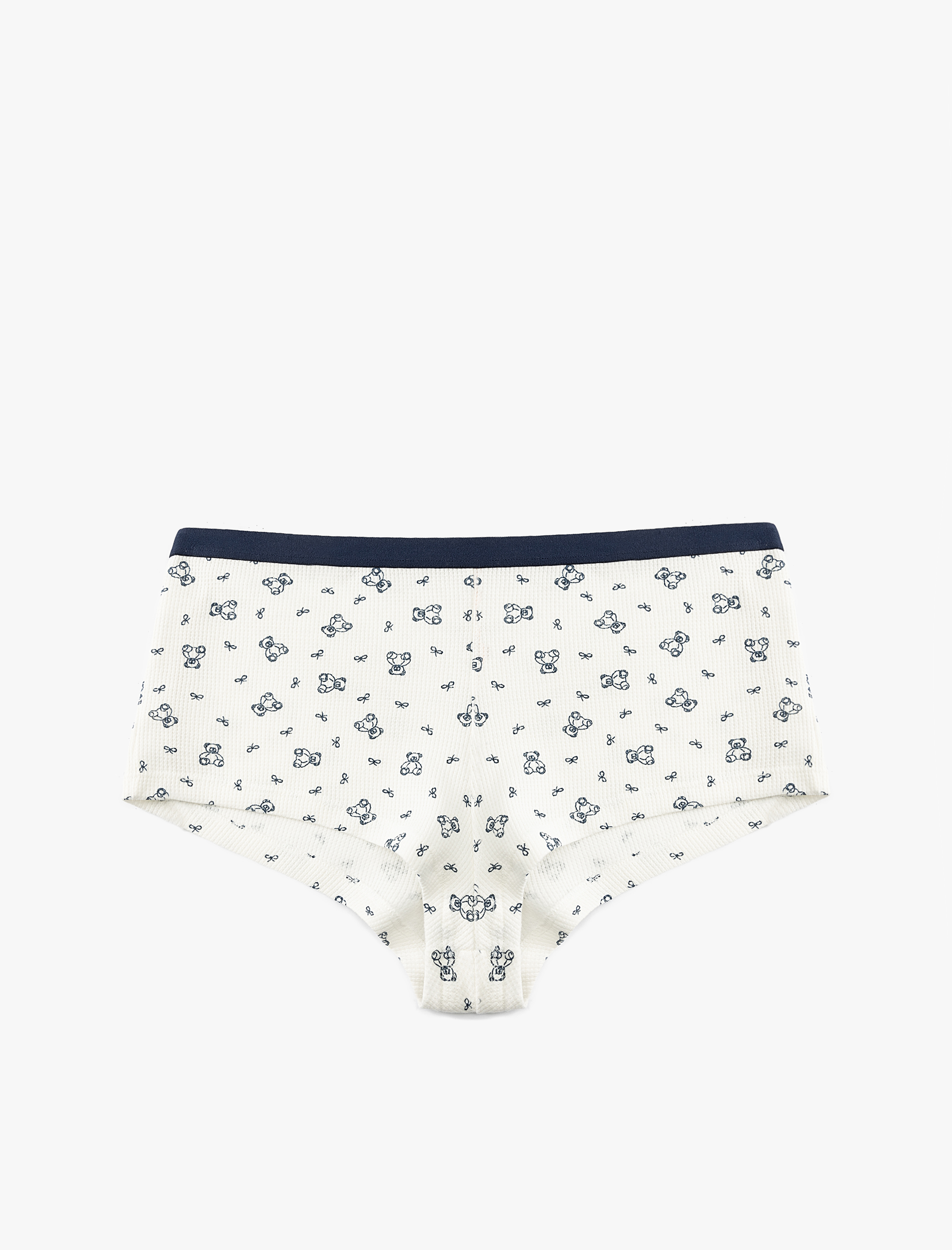   Pamuklu Yüksek Bel Ayıcık Desenli Hipster Külot