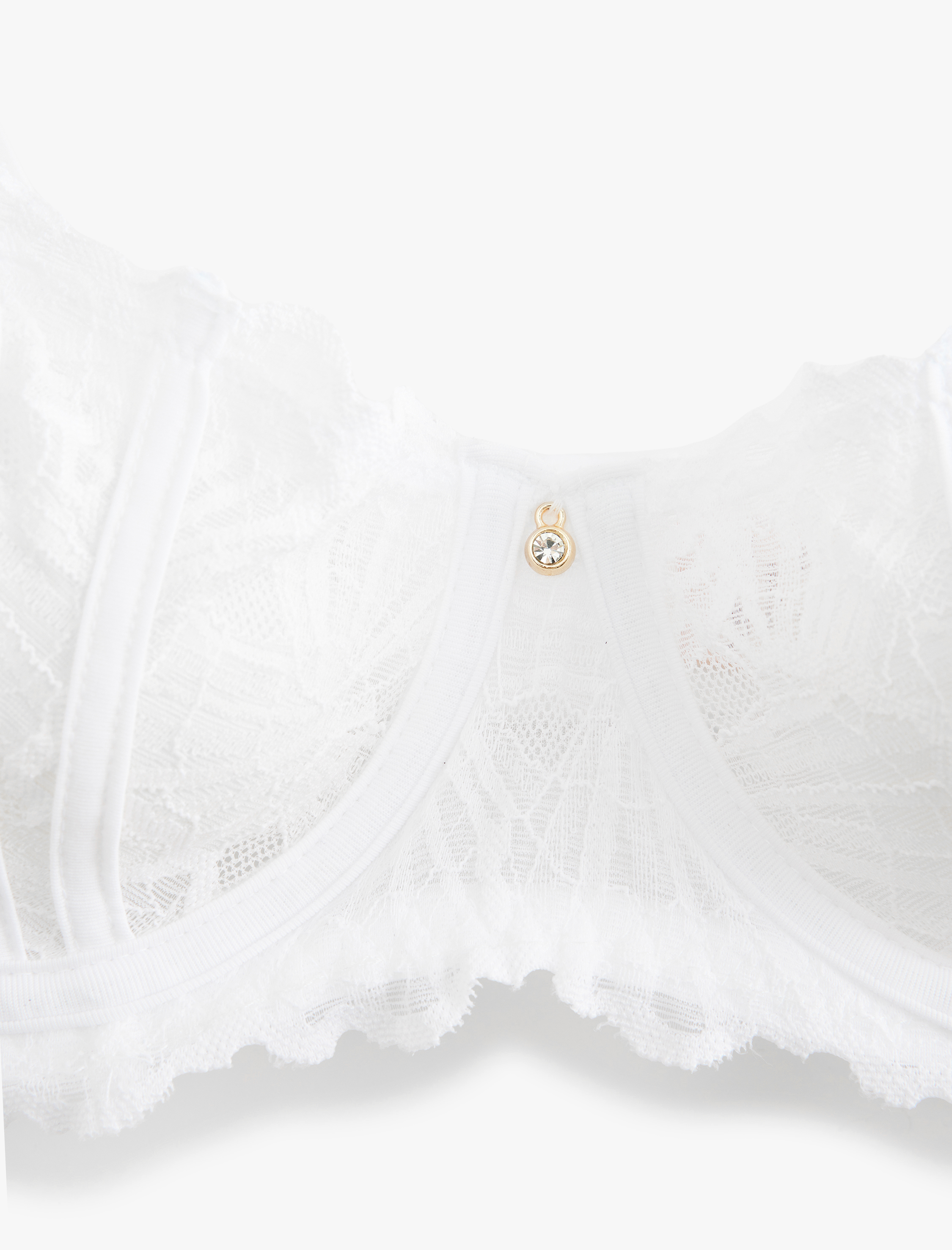   Taş Detaylı Dantelli Balenli Sütyen