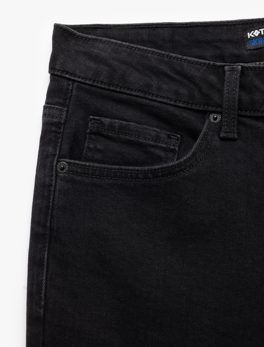   Pamuklu Normal Bel Düğmeli Skinny Fit Jean Pantolon - Michael Jean