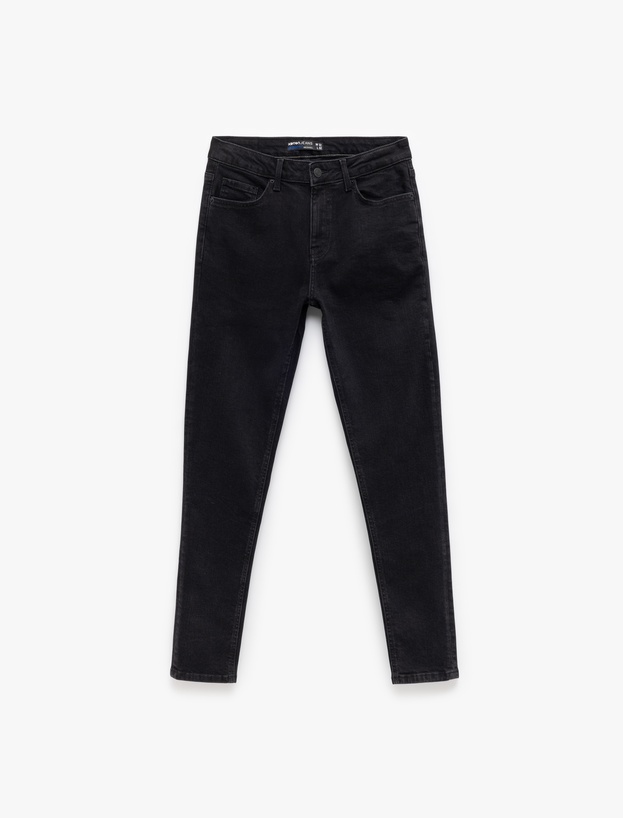 Pamuklu Normal Bel Düğmeli Skinny Fit Jean Pantolon - Michael Jean_3