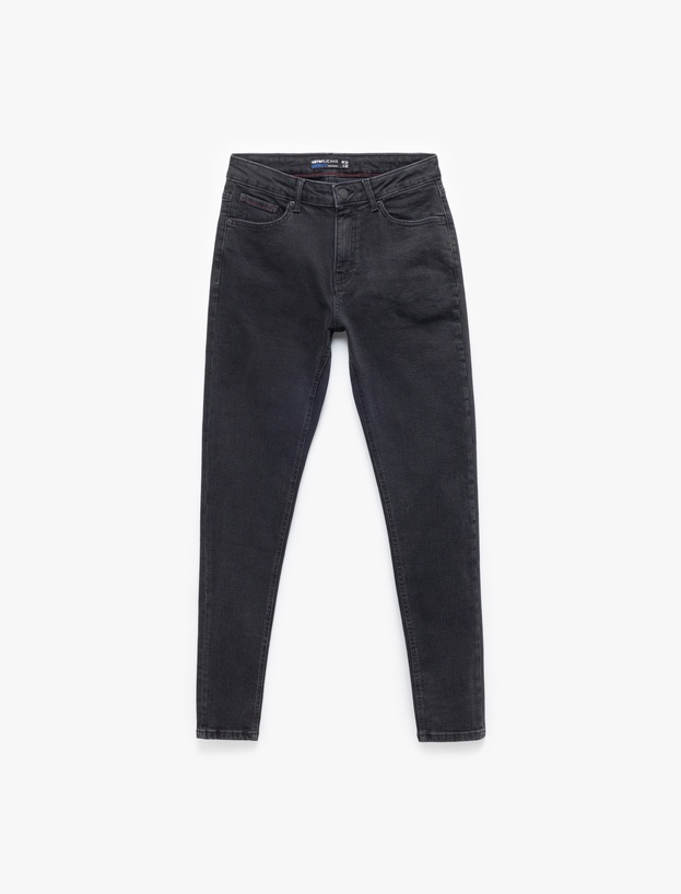 Pamuklu Normal Bel Düğmeli Skinny Fit Jean Pantolon - Michael Jean_3