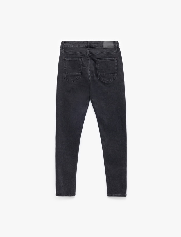 Pamuklu Normal Bel Düğmeli Skinny Fit Jean Pantolon - Michael Jean_4
