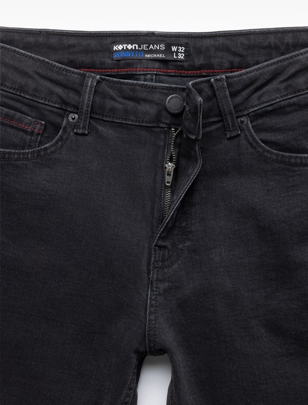 Pamuklu Normal Bel Düğmeli Skinny Fit Jean Pantolon - Michael Jean_7