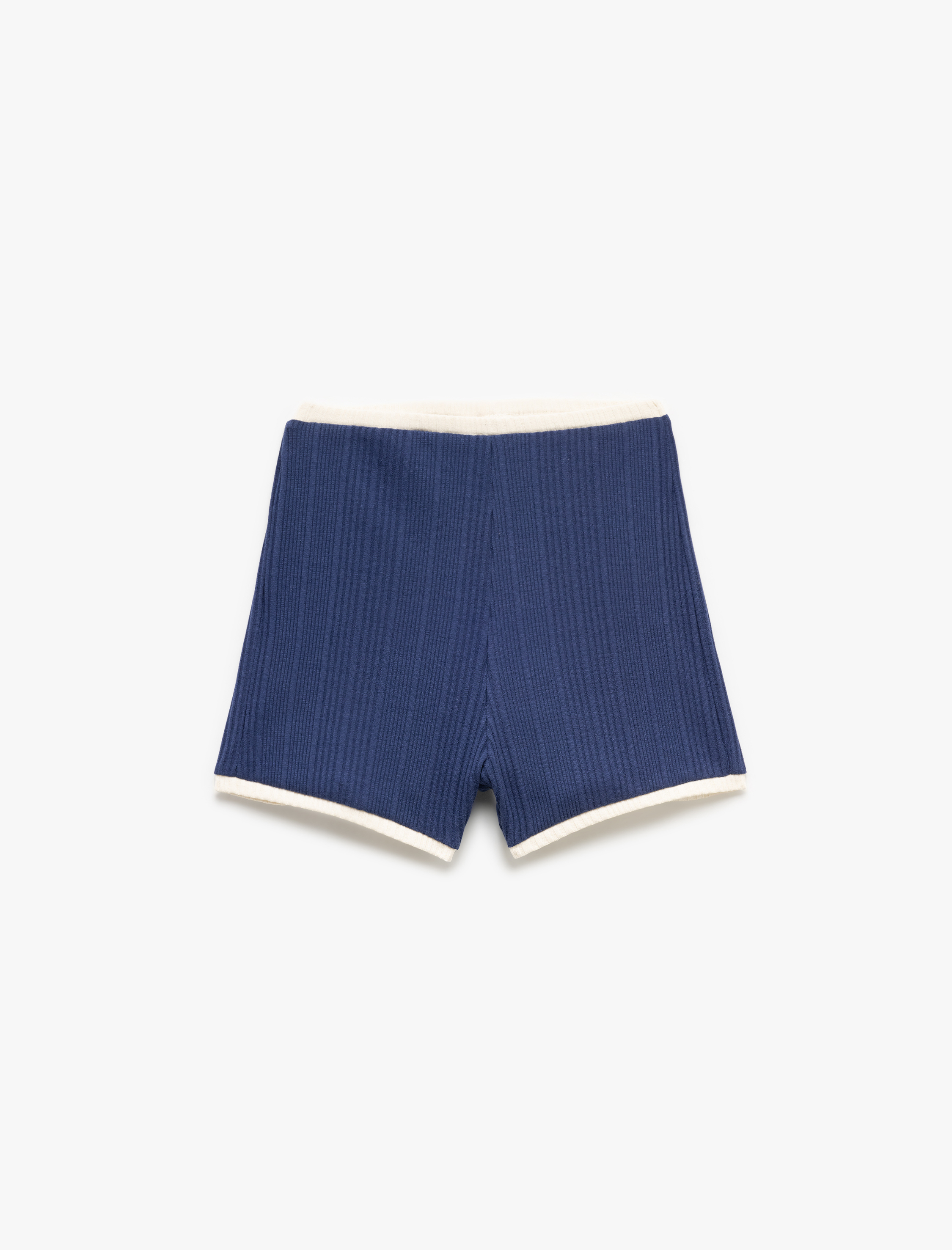   Kaşkorse Biyeli Dar Kesim Katlamalı Paça Mini Şort