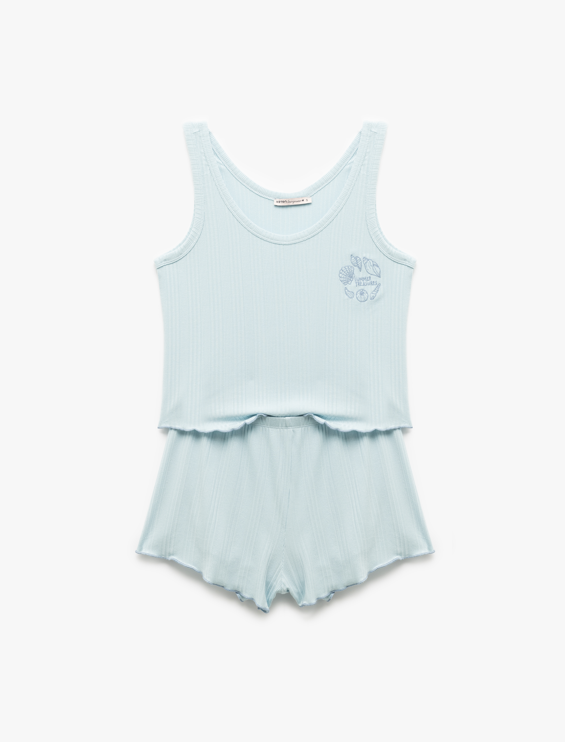   Askılı U Yaka Şortlu Modal Pijama Takımı