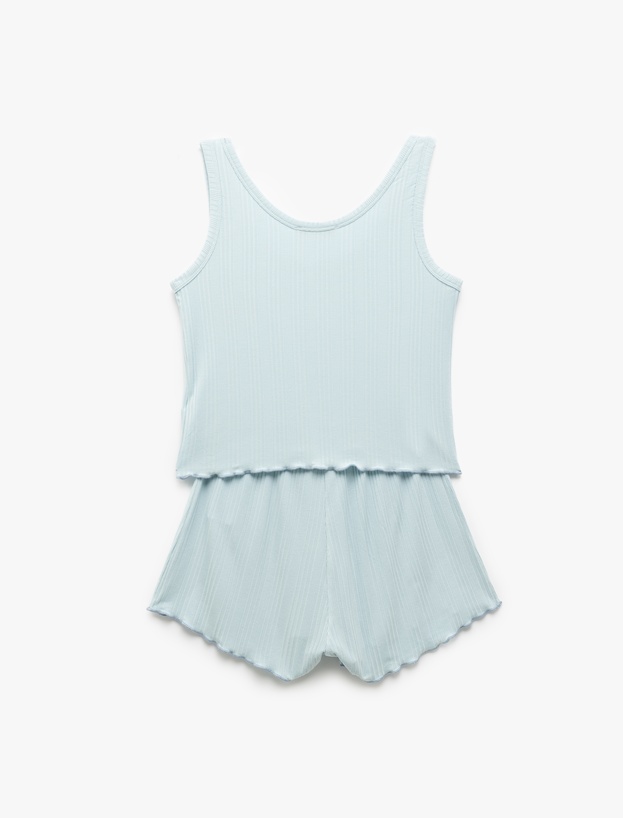 Askılı U Yaka Şortlu Modal Pijama Takımı_2