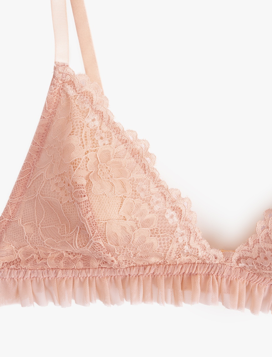   Balensiz Fırfır Detaylı Dantelli Bralet Sütyen