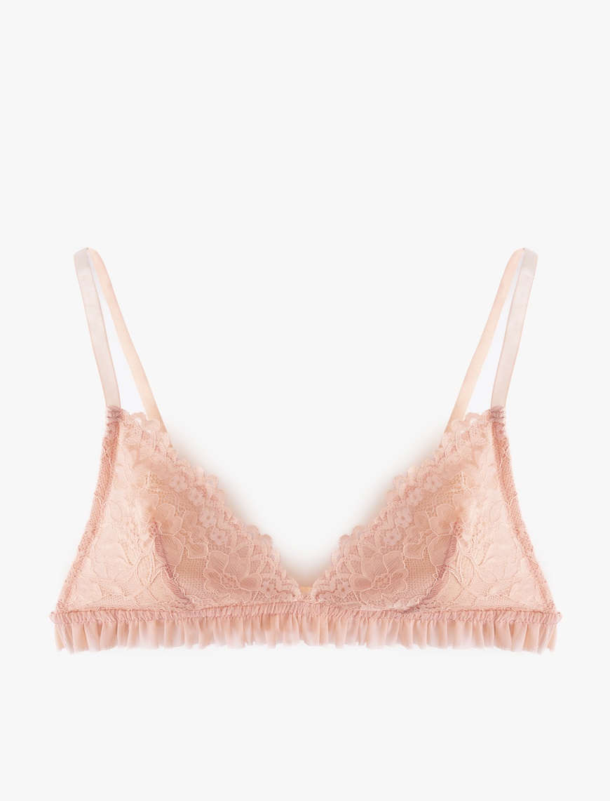   Balensiz Fırfır Detaylı Dantelli Bralet Sütyen