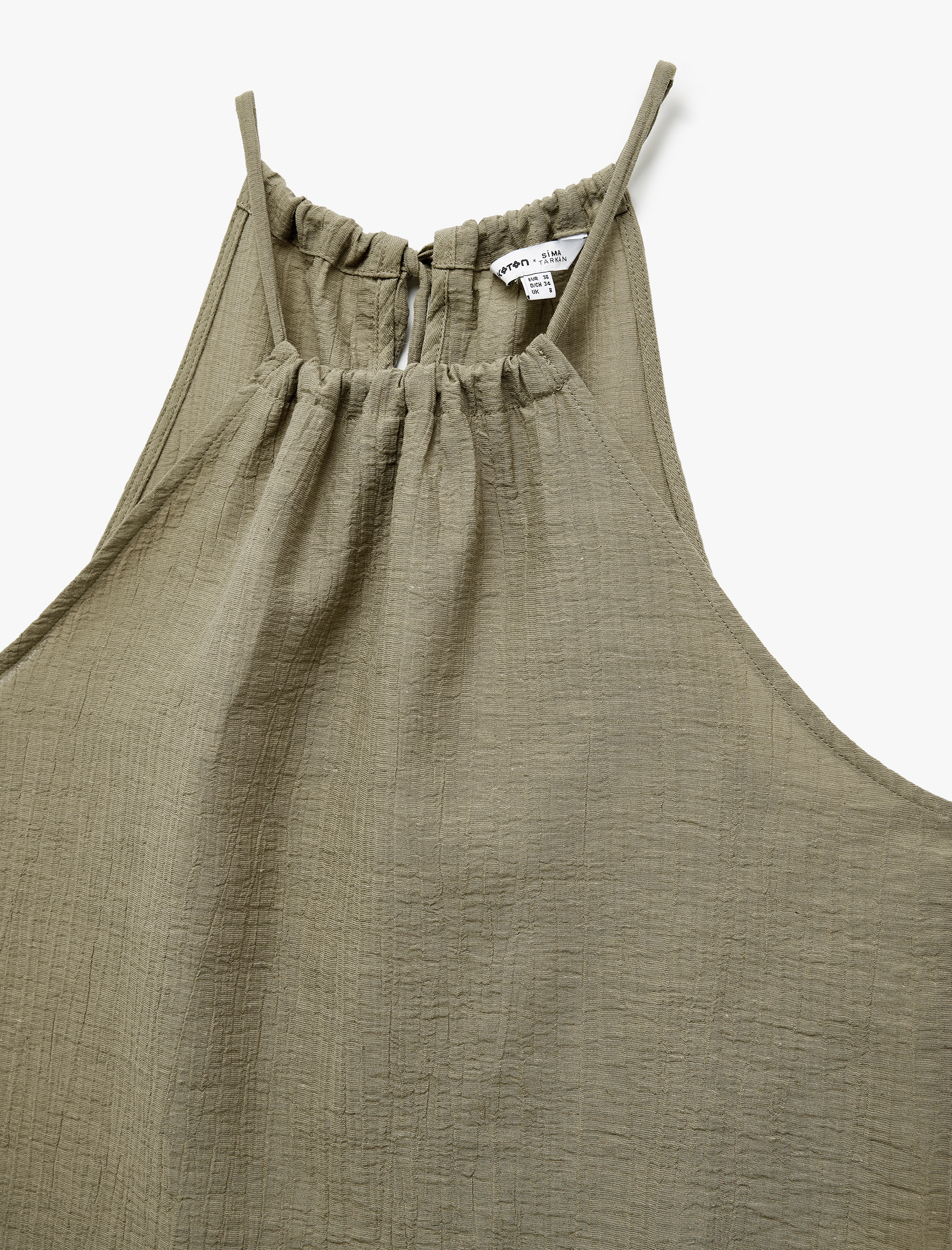   Keten Karışımlı Halter Yaka Bluz