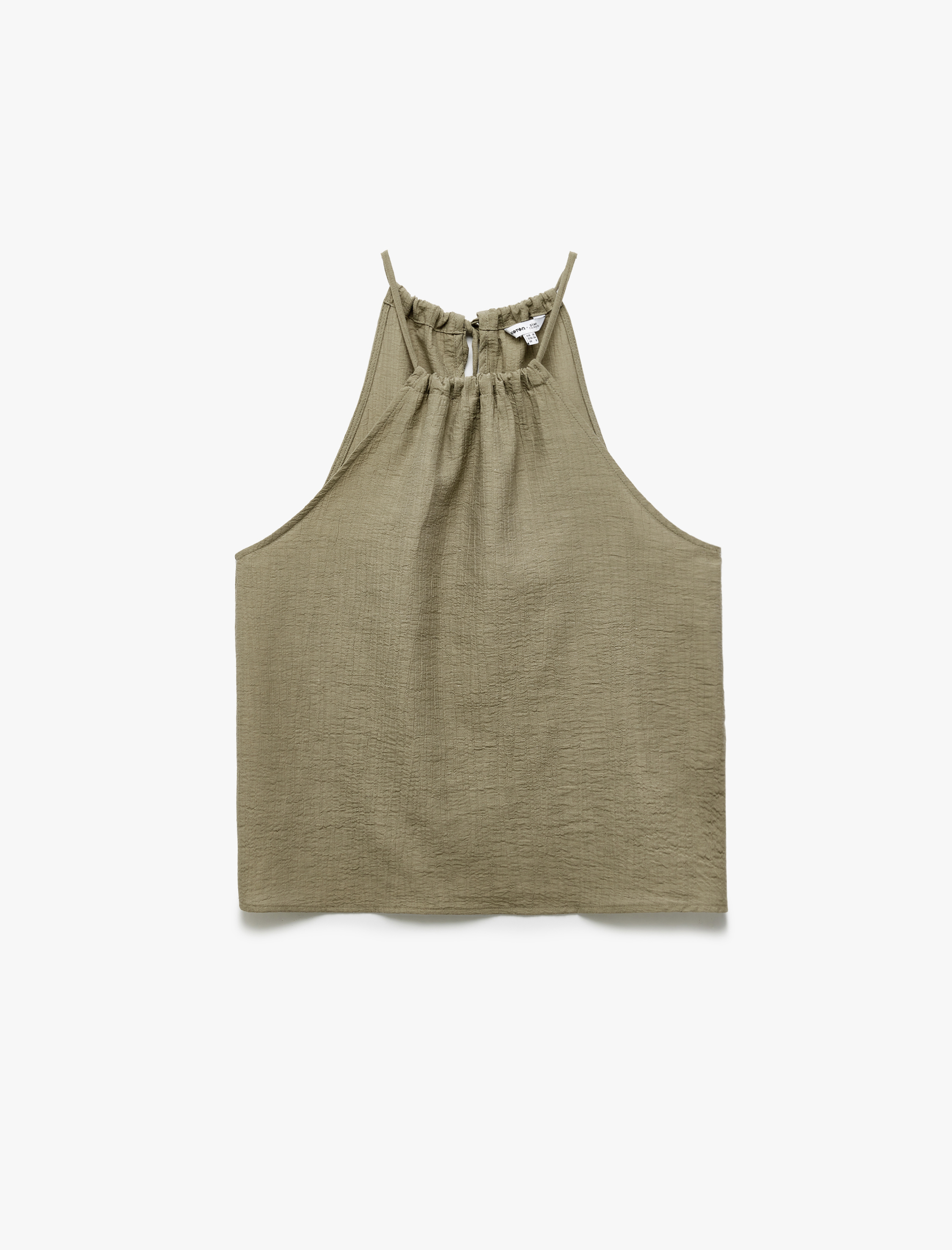   Keten Karışımlı Halter Yaka Bluz