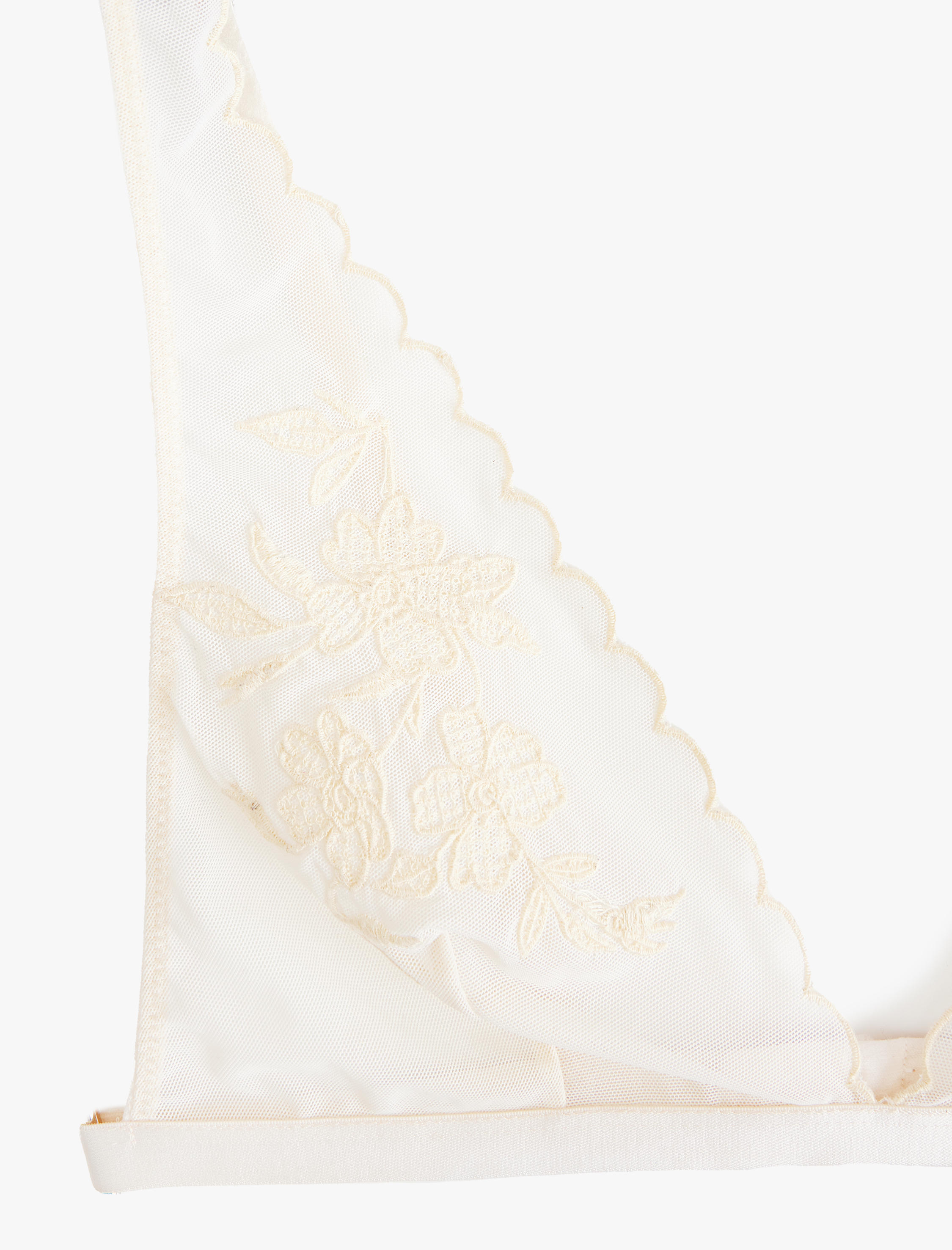   Trasparan Dolgusuz Nakışlı Dantelli Bralet Sütyen