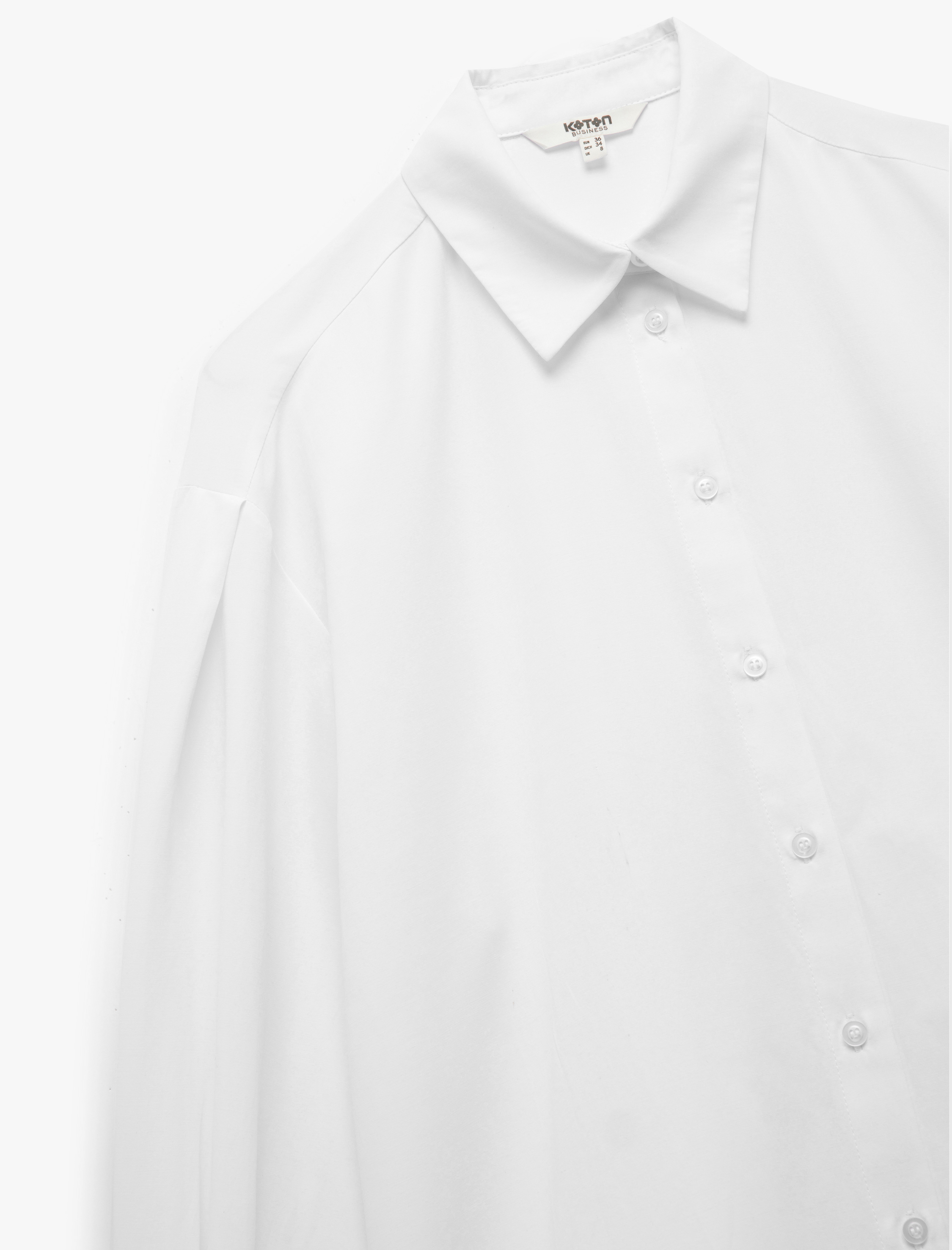   Klasik Yaka Uzun Balon Kollu Kadın Gömlek