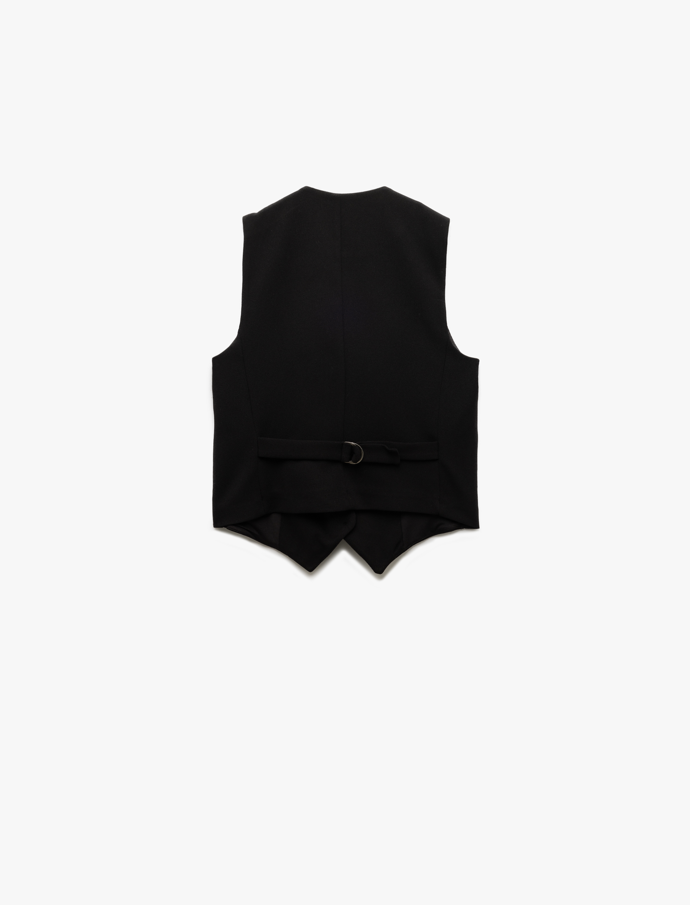   Krep Scuba Kumaş Astarlı Slim Fit V Yaka Kolsuz Düğmeli Yelek