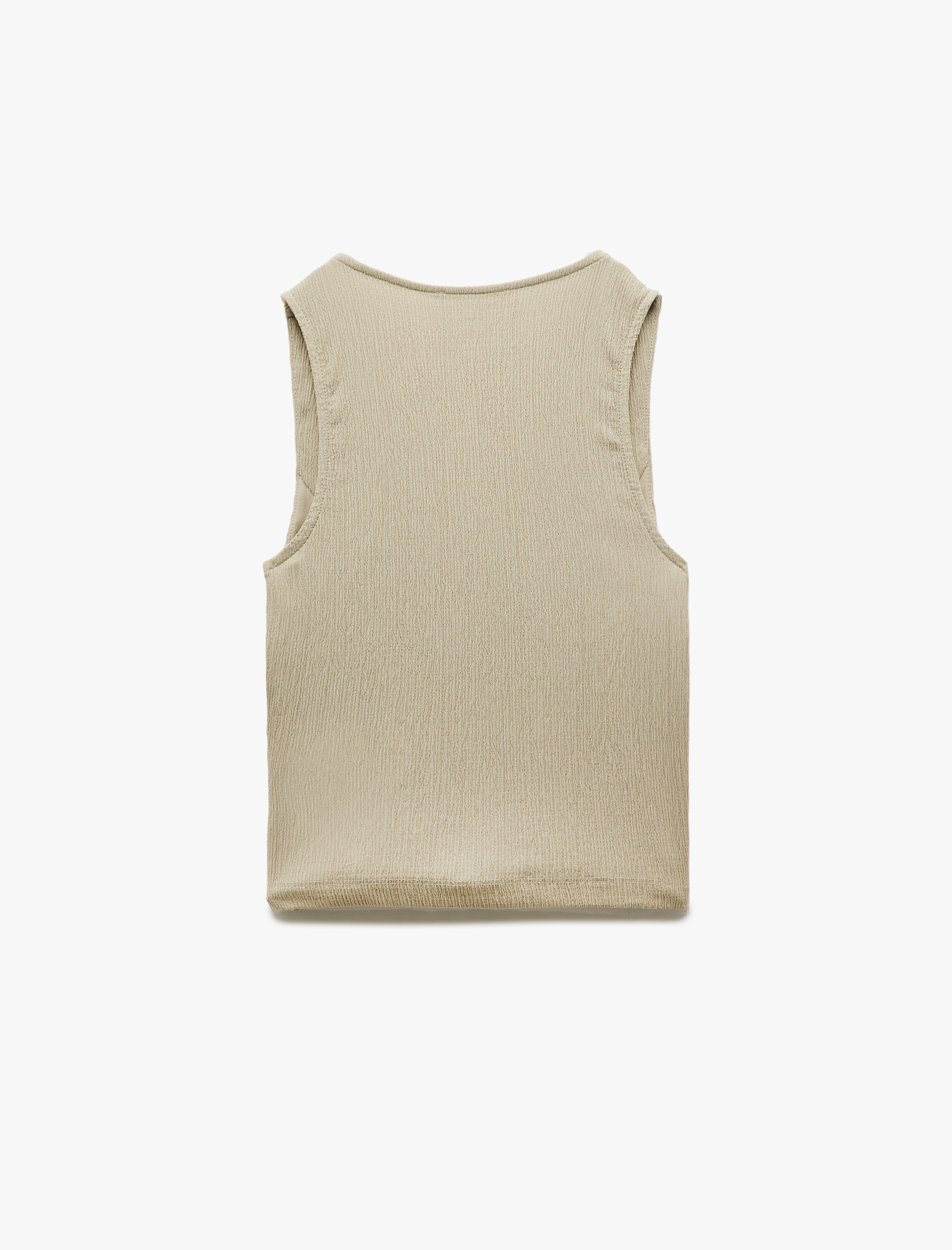   Bürümcük Kumaş V Yaka Düğmeli Yelek