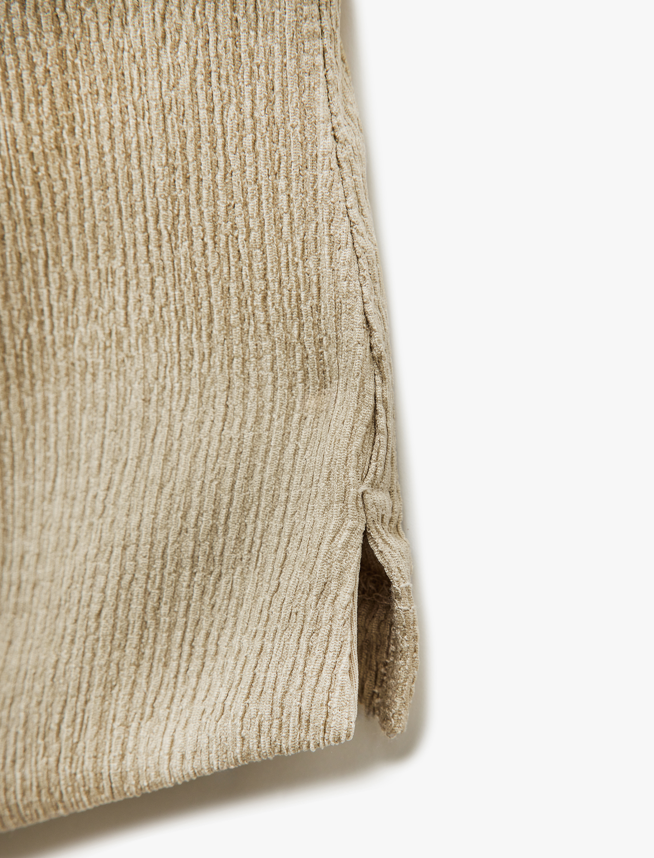   Bürümcük Kumaş V Yaka Düğmeli Yelek