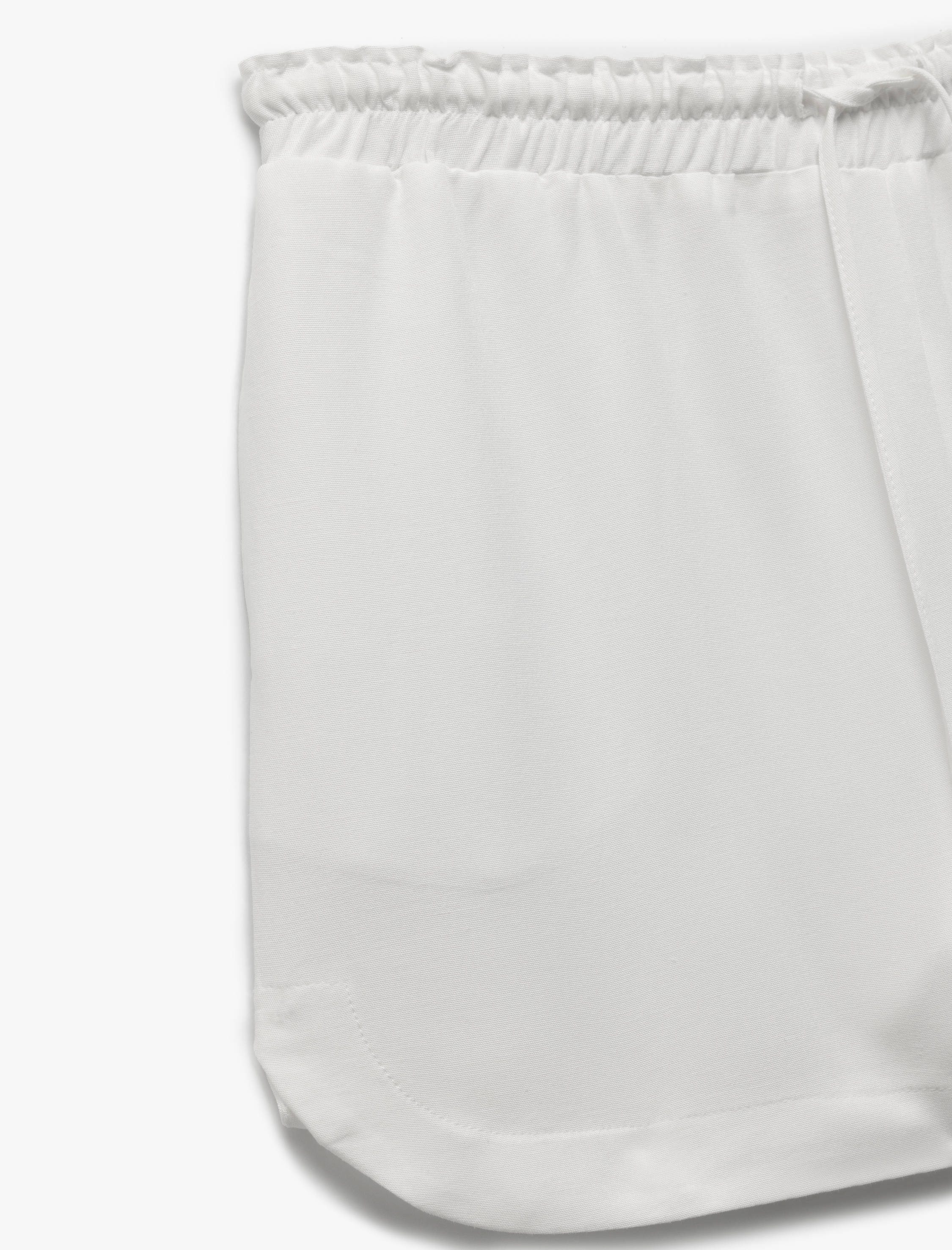   Bağcıklı Cepli Keten Viskon Karışımlı Mini Şort