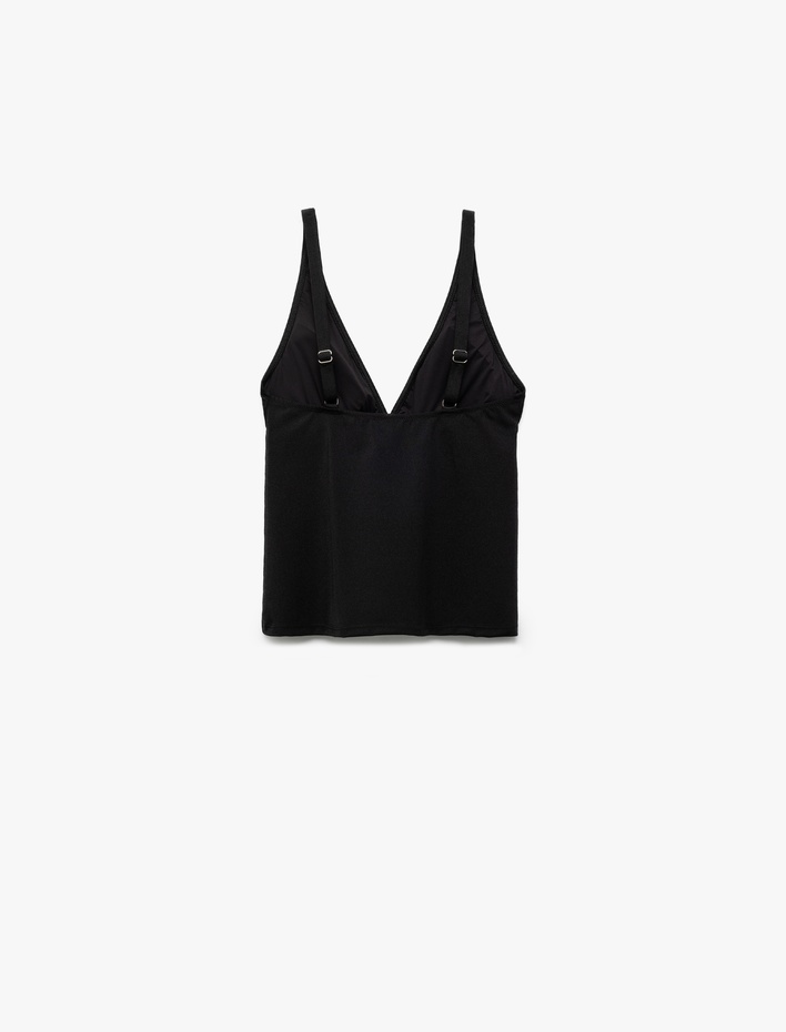  V Yaka Askılı Tankini Üst