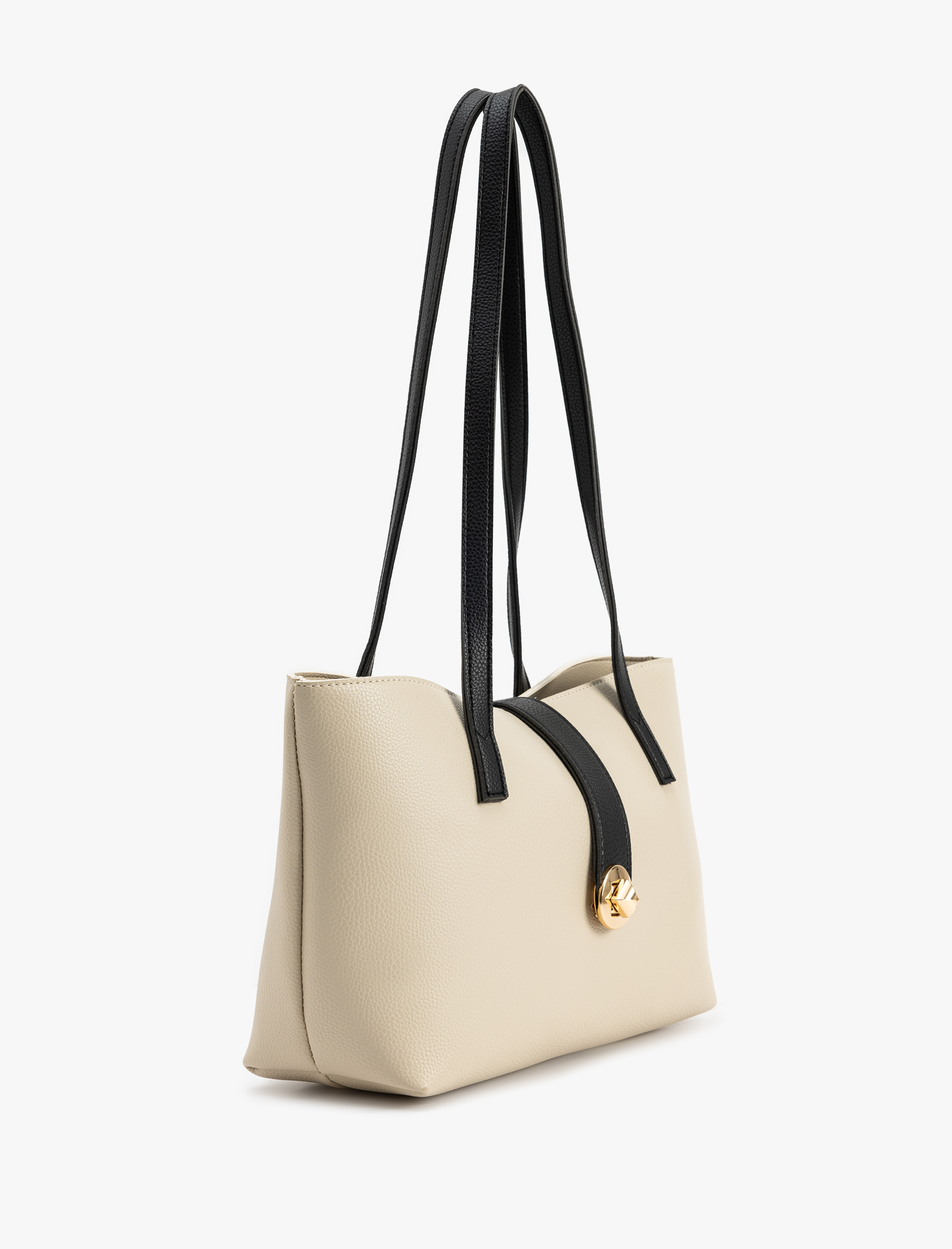  Kadın Metal Aksesuarlı Saplı Suni Deri Tote Çanta