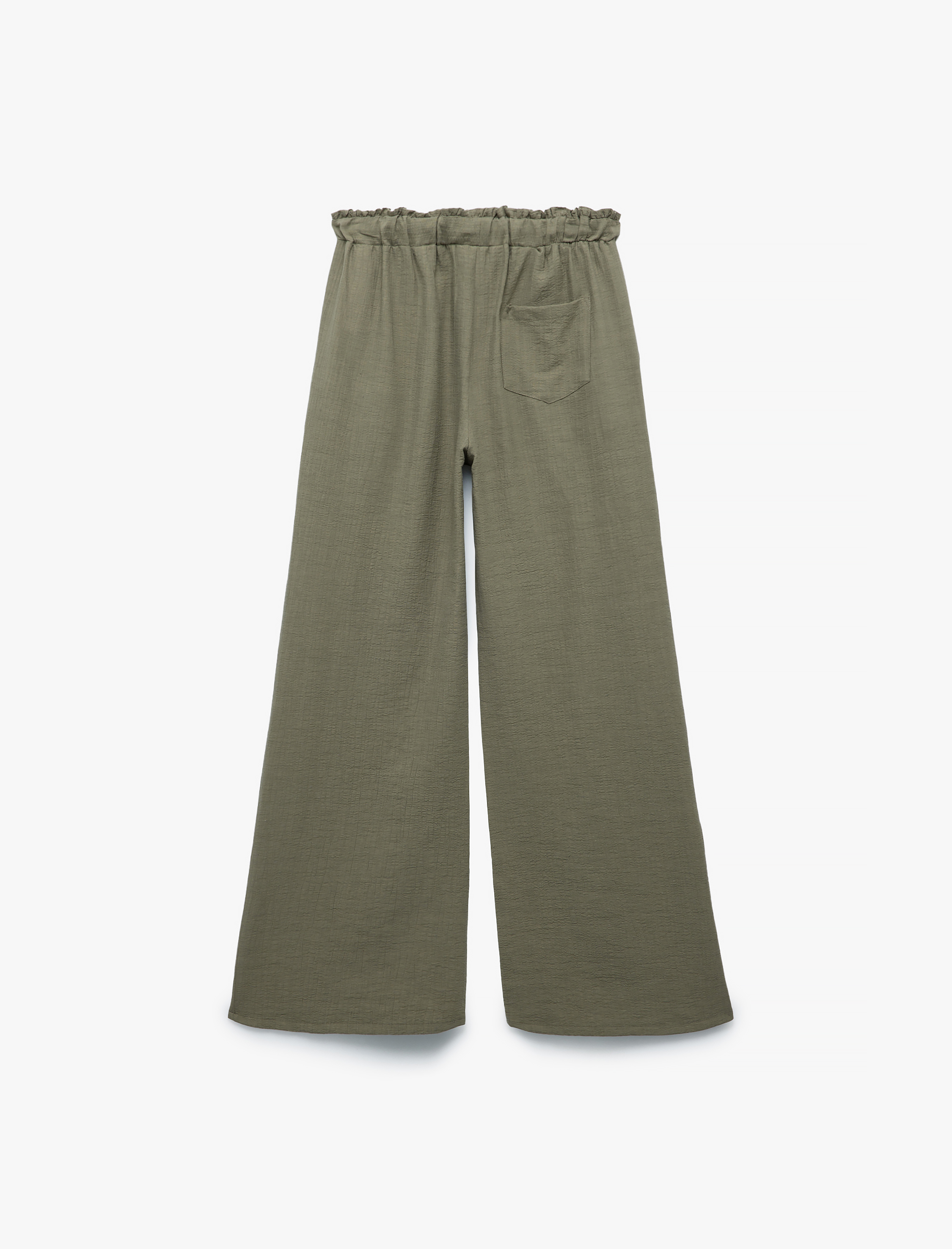 Koton X Sima Tarkan - Dökümlü Keten Karışımlı Bol Paça Müslin Pantolon