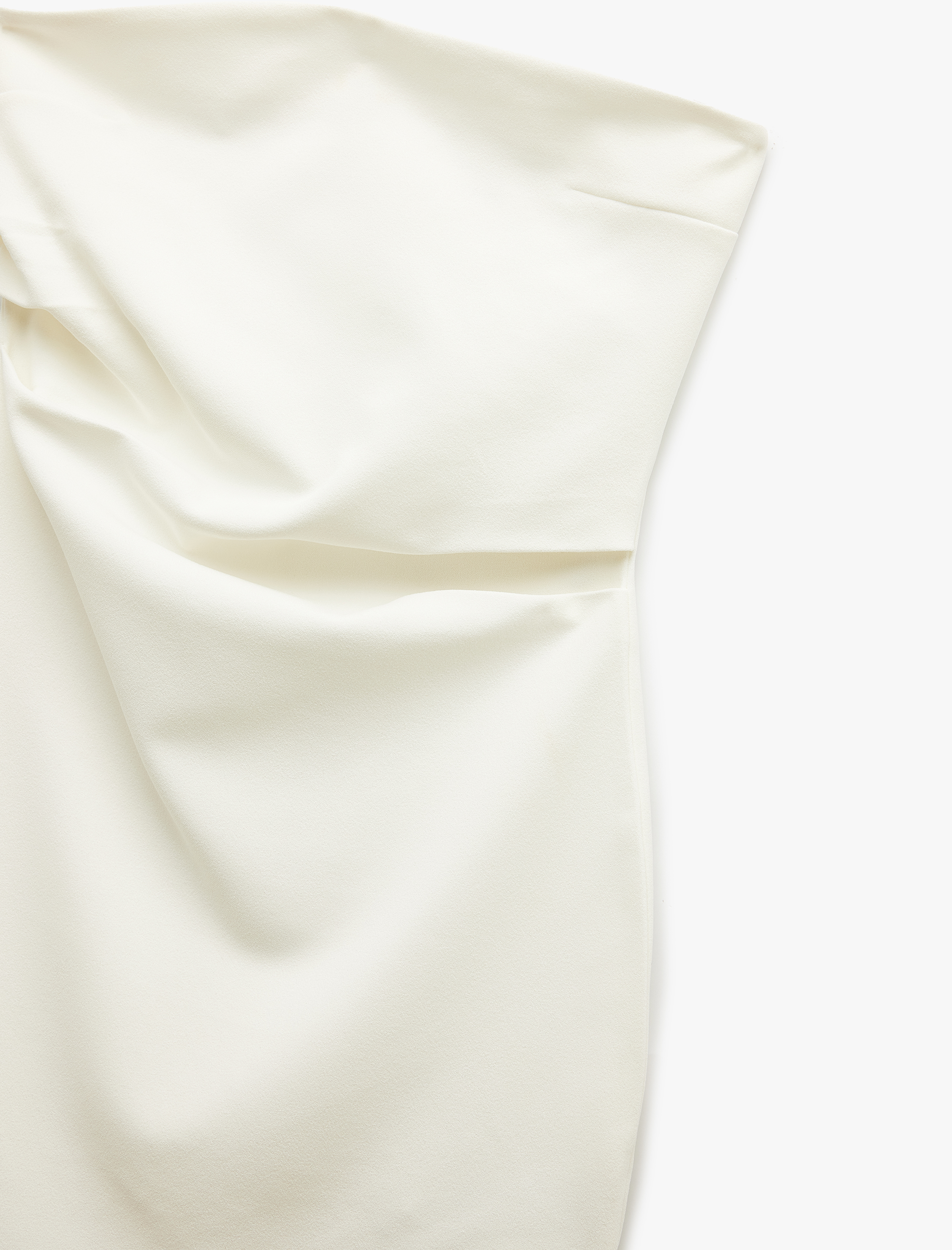   Scuba Krep Kumaş Drape Detaylı Mini Straplez Elbise