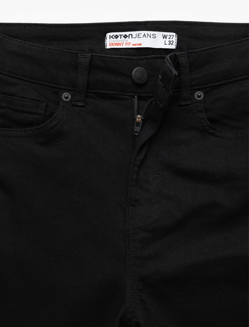   Yüksek Bel Dar Kesim Dar Paça Toparlayıcı Jean Pantolon - Skinny Push Up Fit Jean