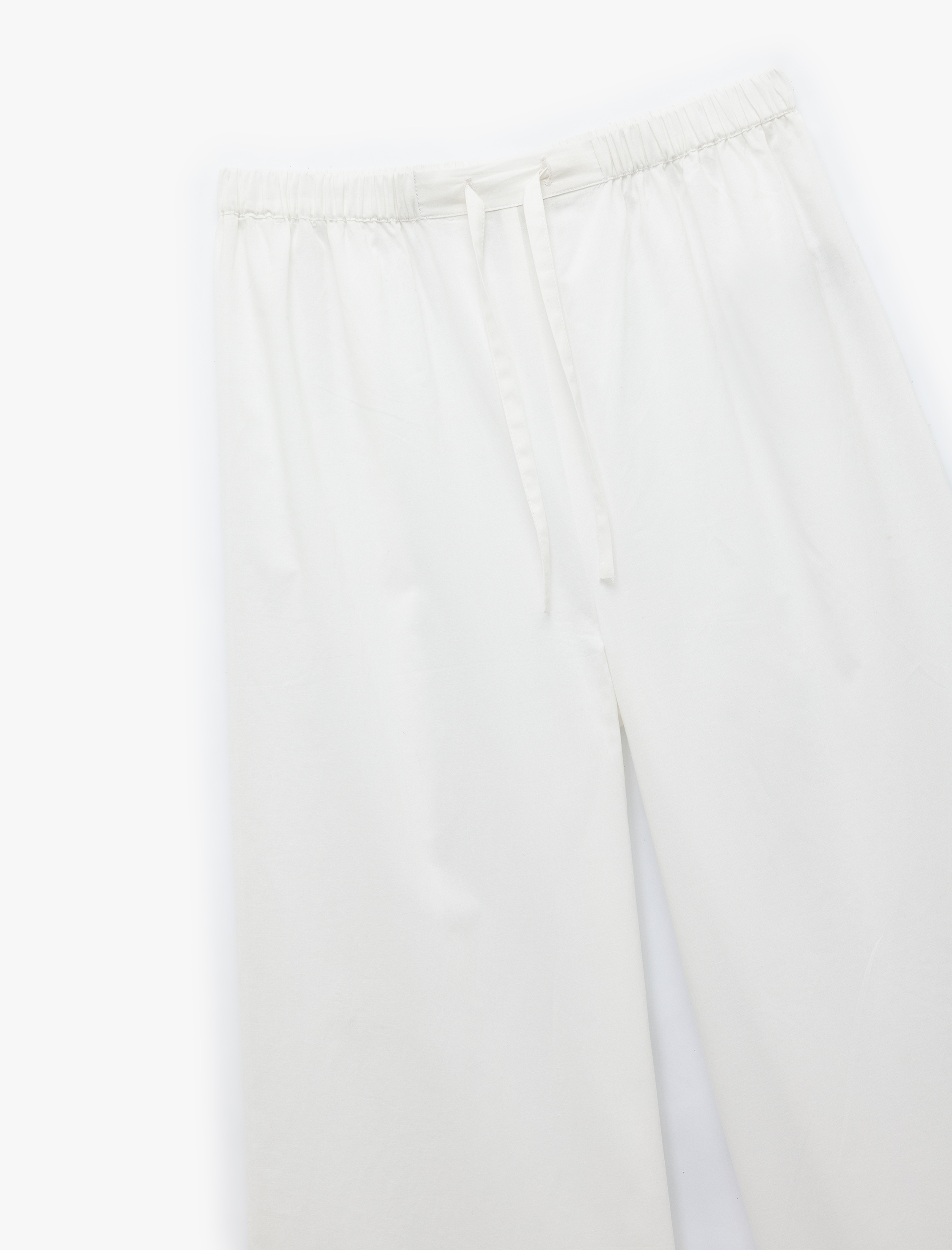   Pamuklu Beli Bağlamalı Lastikli Bol Paça Pijama Altı