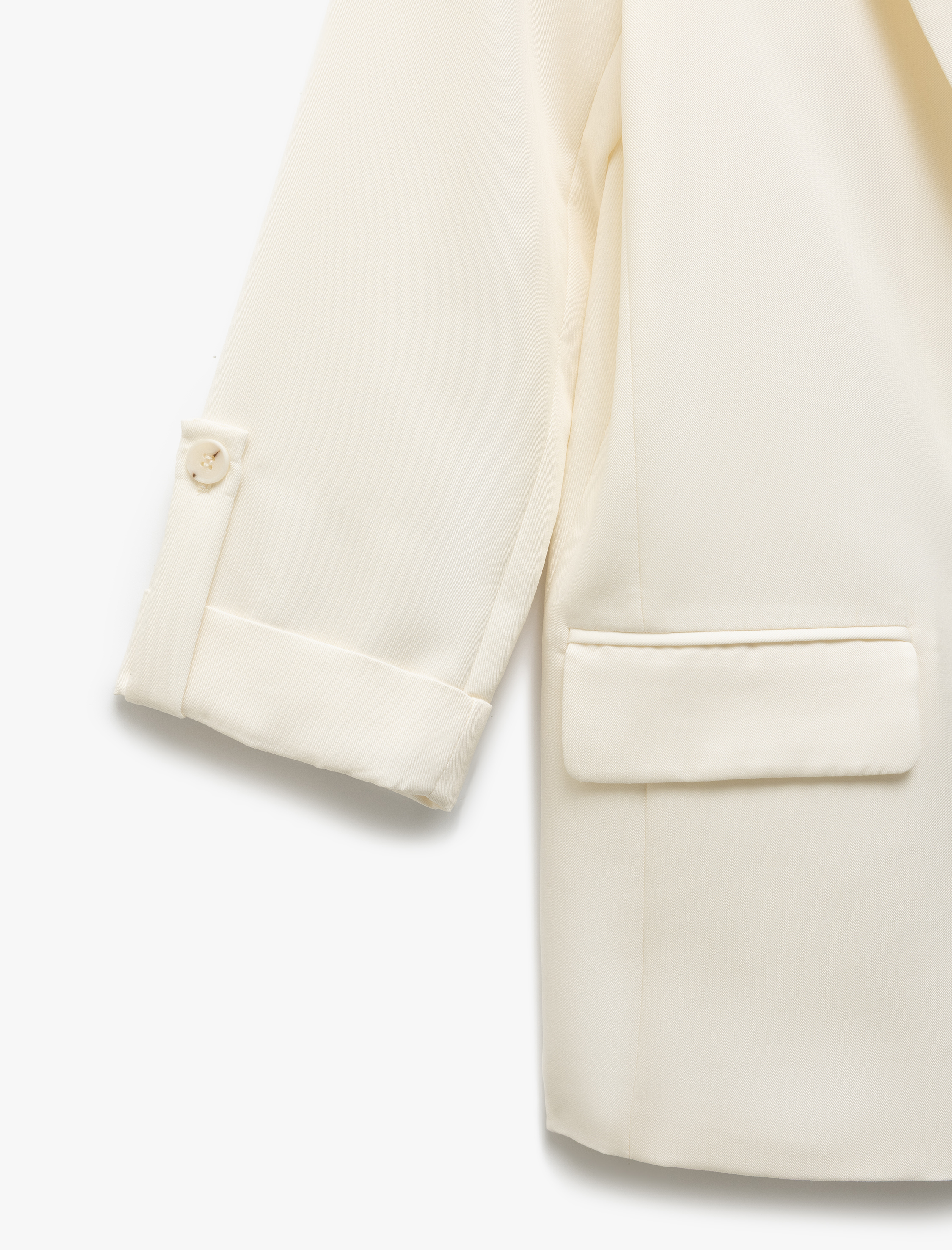   Modal Kumaş Karışımlı Uzun Kollu Cep Detaylı Kruvaze Blazer Ceket