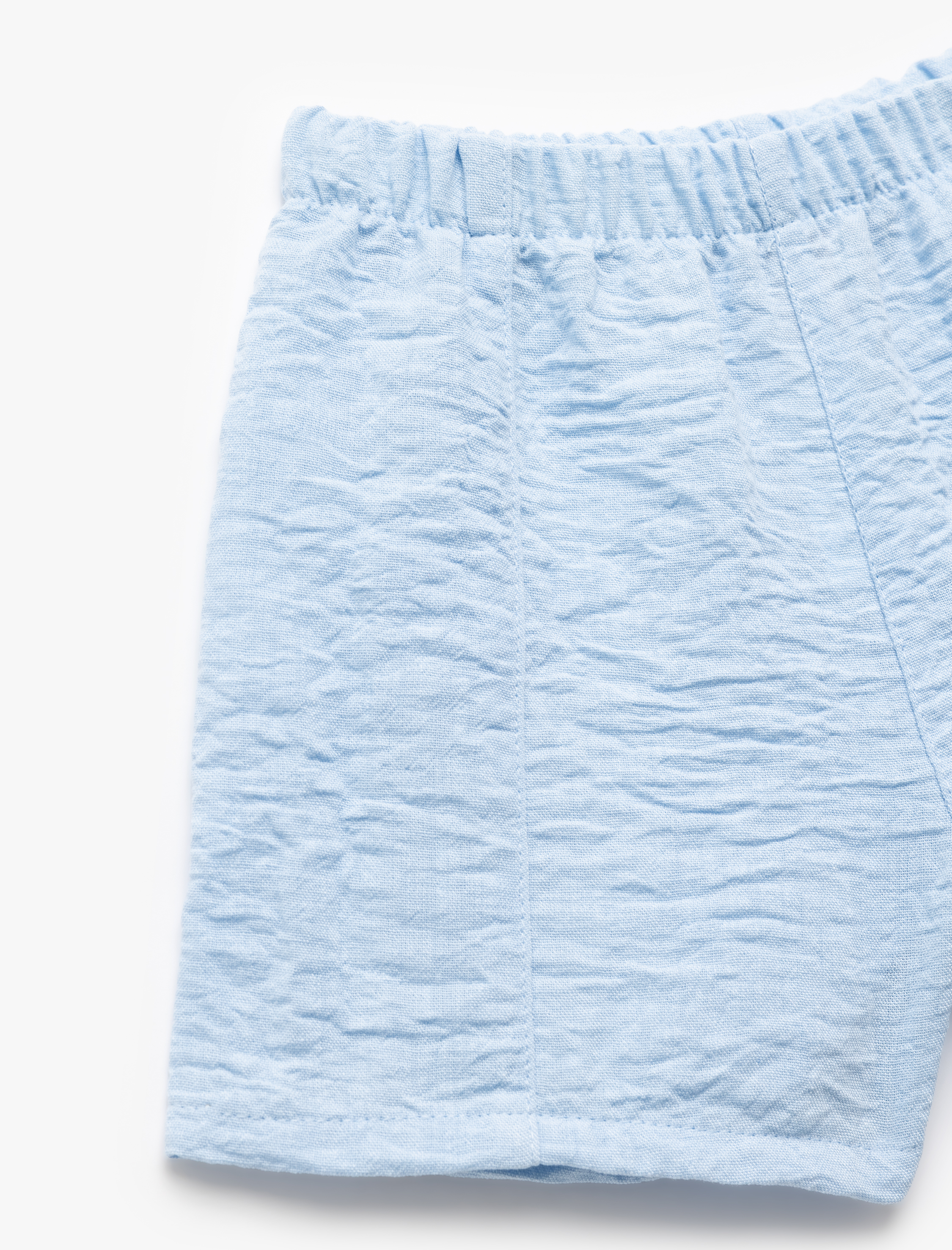  Kız Bebek Beli Lastikli Dokulu Fırfır Detaylı Şort Etek