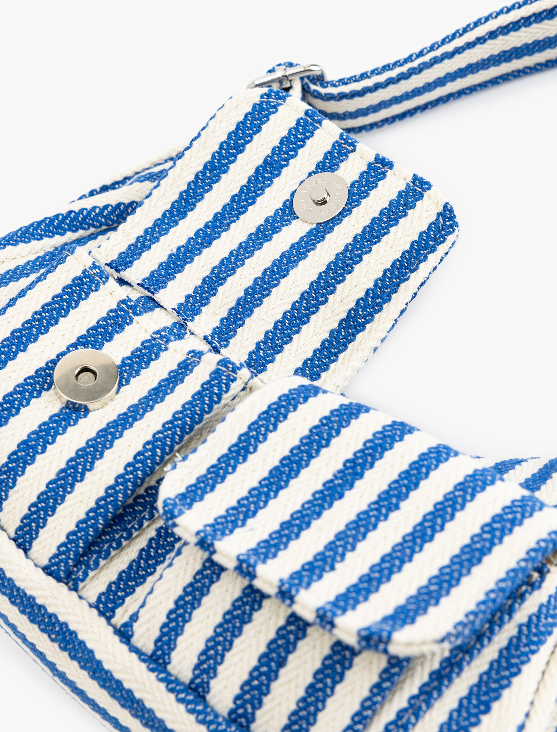  Kadın Cep Detaylı Fermuarlı Çizgili Ayarlanabilir Askılı Omuz Çantası