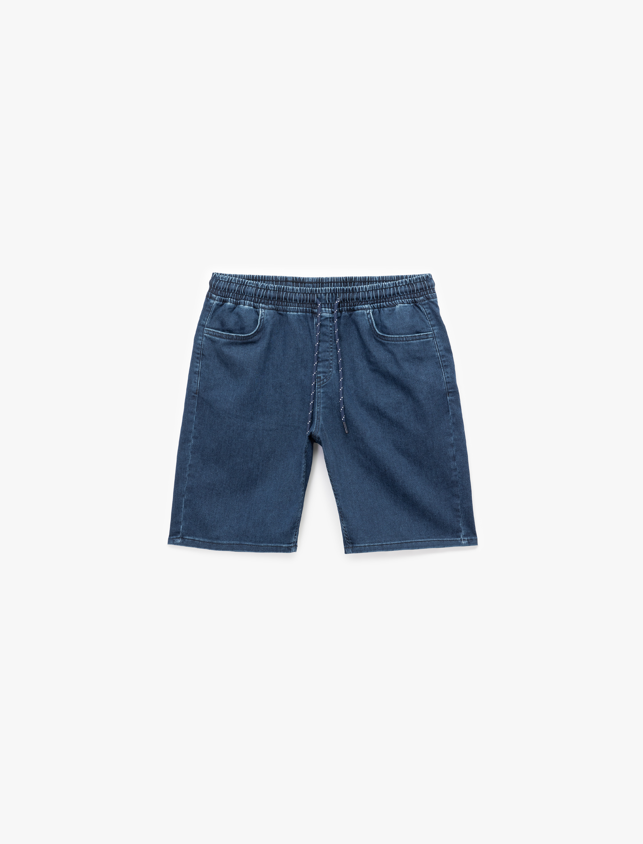   Beli Bağcıklı Bermuda Slim Fit Jean Şort