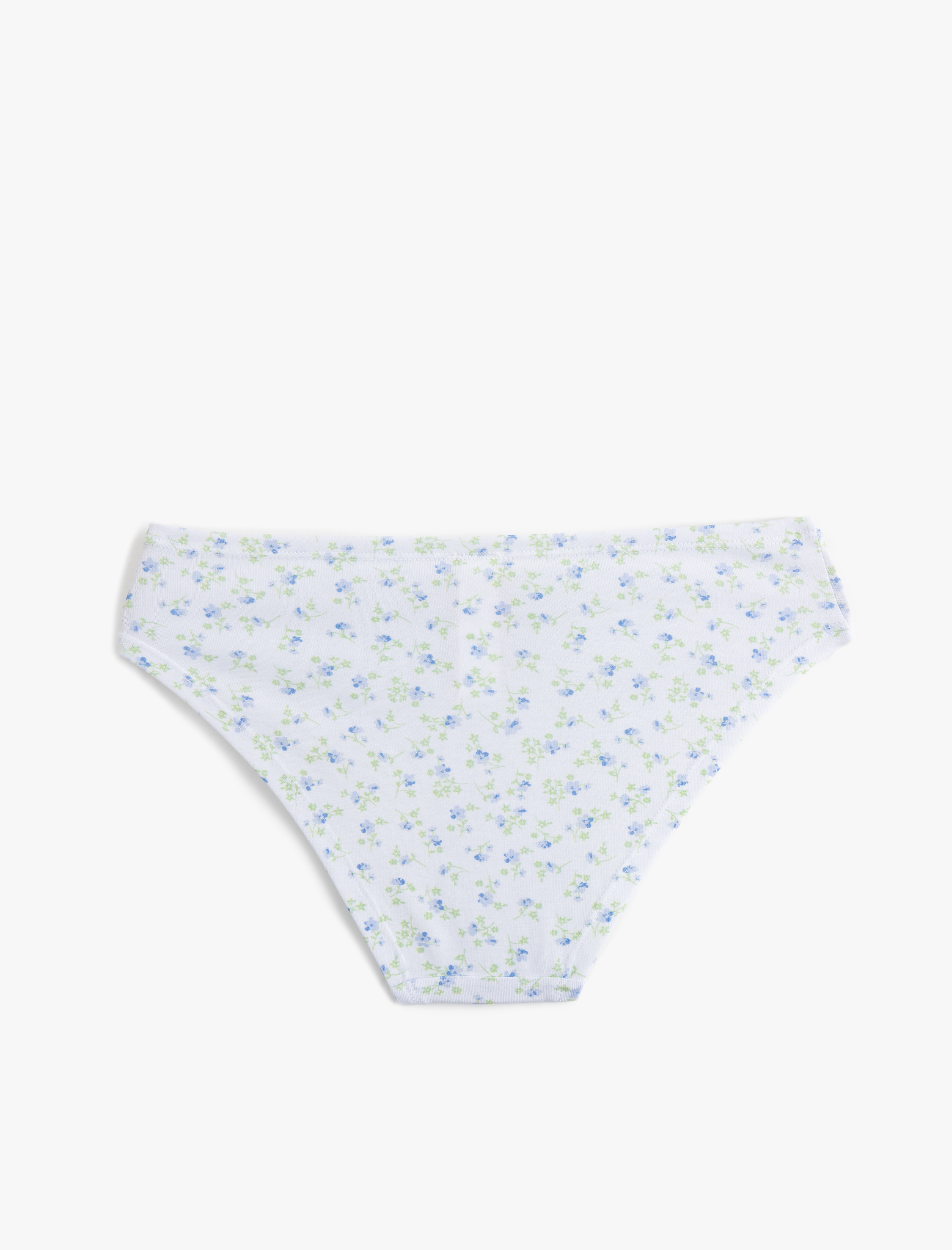   Pamuklu Rahat Kalıp Drape Detaylı Brazilian Çiçekli Külot