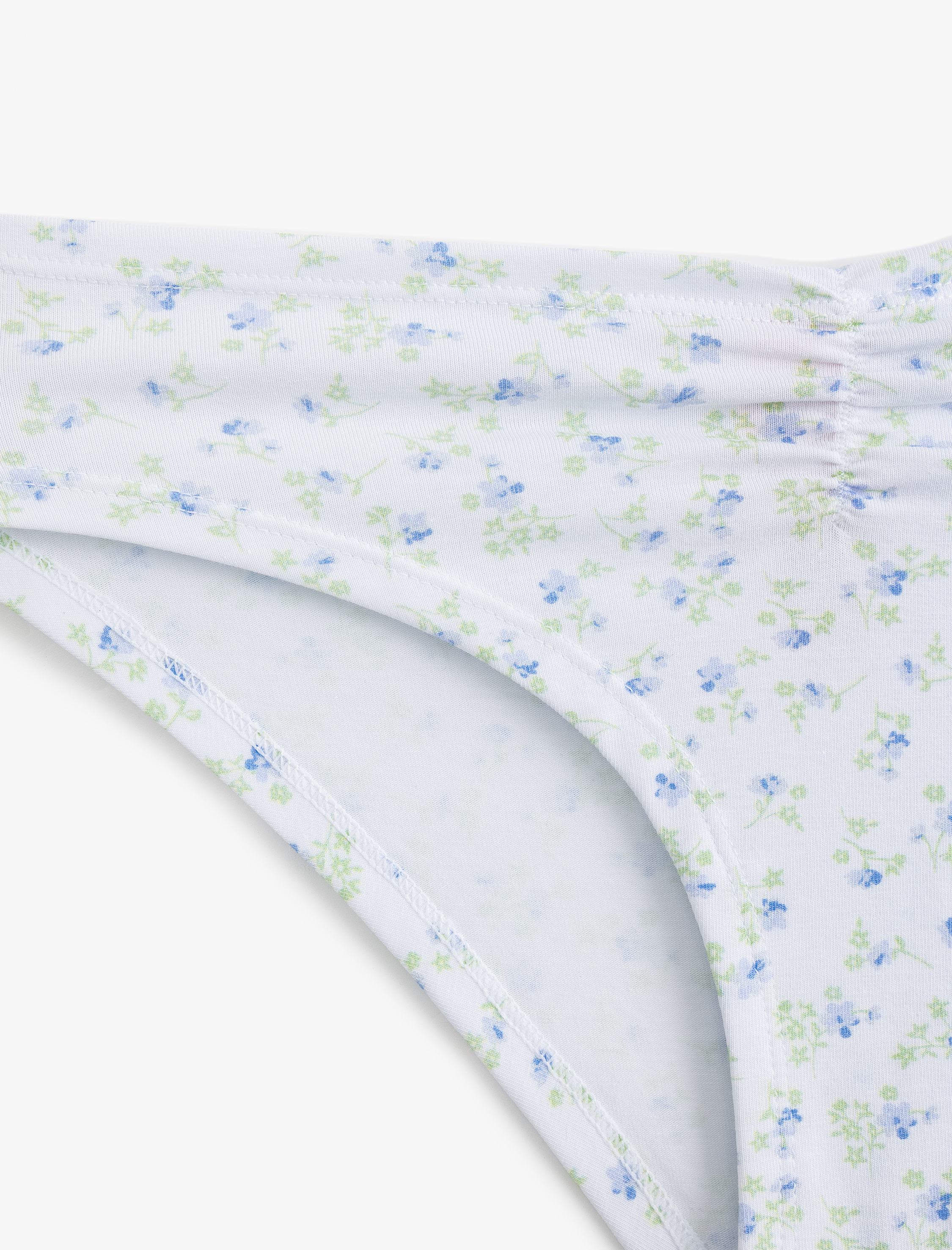   Pamuklu Rahat Kalıp Drape Detaylı Brazilian Çiçekli Külot