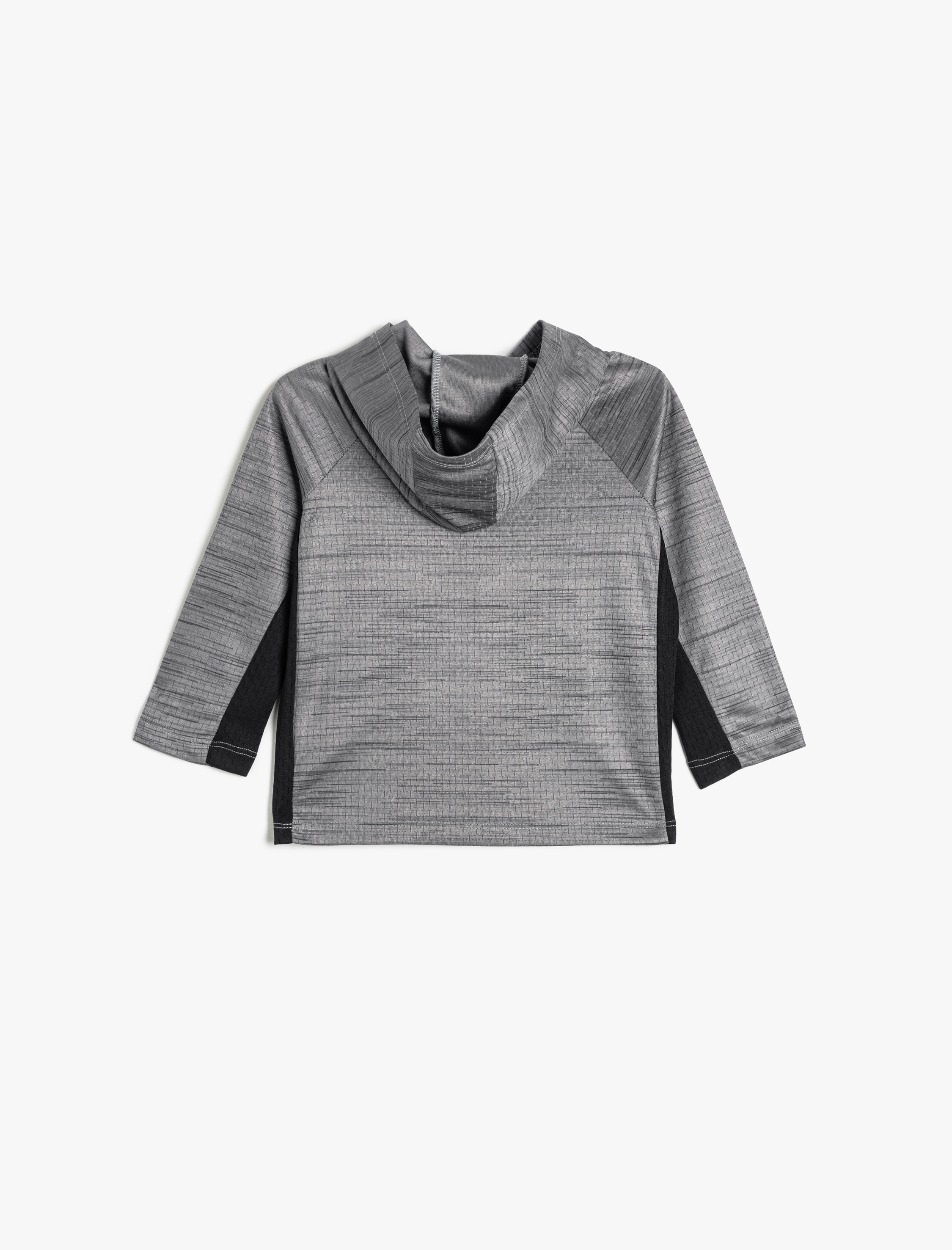  Erkek Çocuk Kapşonlu Tişört Uzun Kollu Renk Bloklu