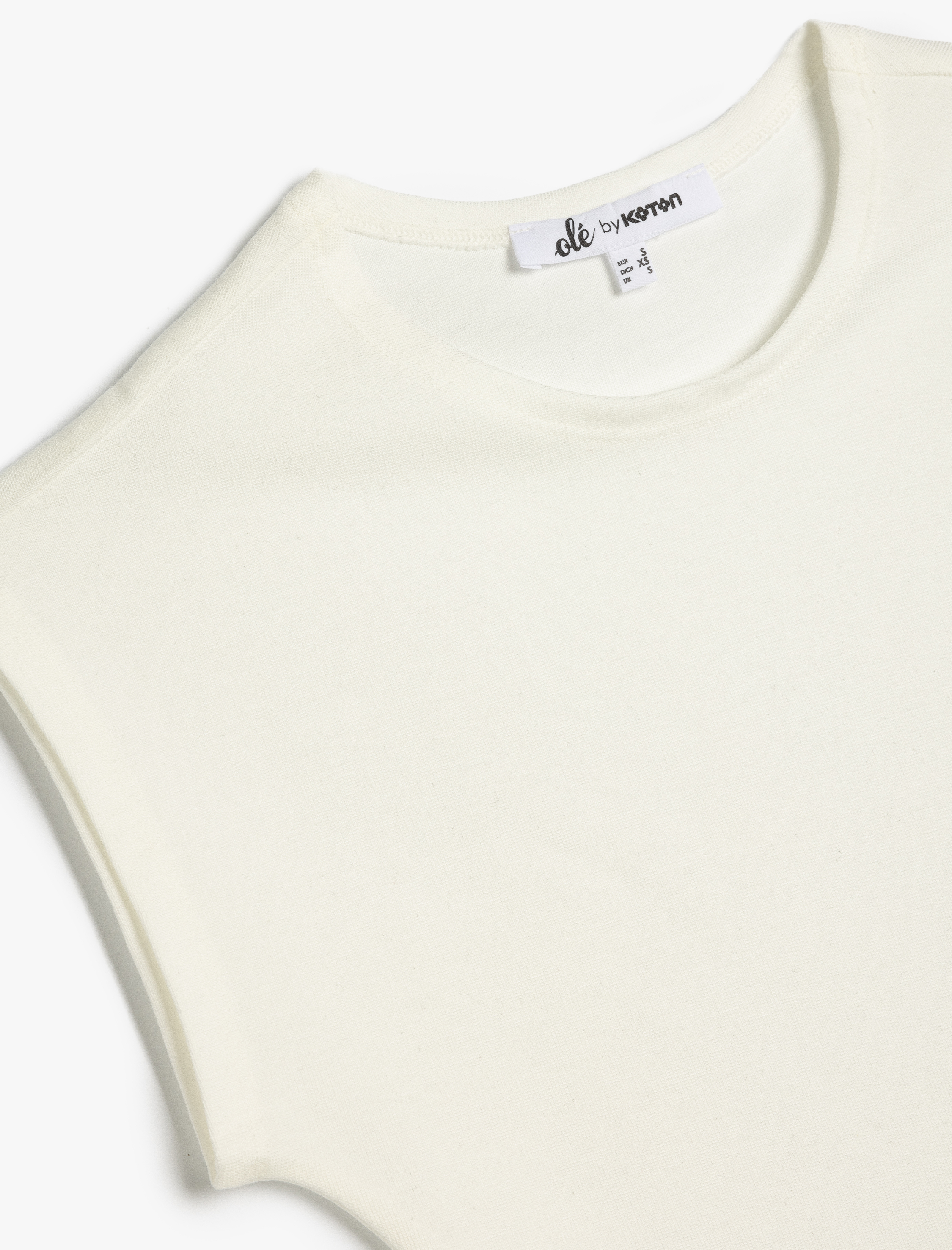 Bisiklet Yaka Kolsuz Modal Karışımlı Slim Fit Crop Kadın Tişört