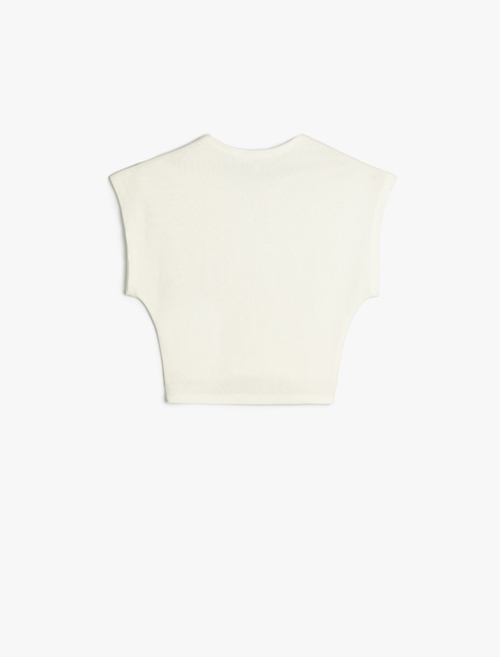  Bisiklet Yaka Kolsuz Modal Karışımlı Slim Fit Crop Kadın Tişört