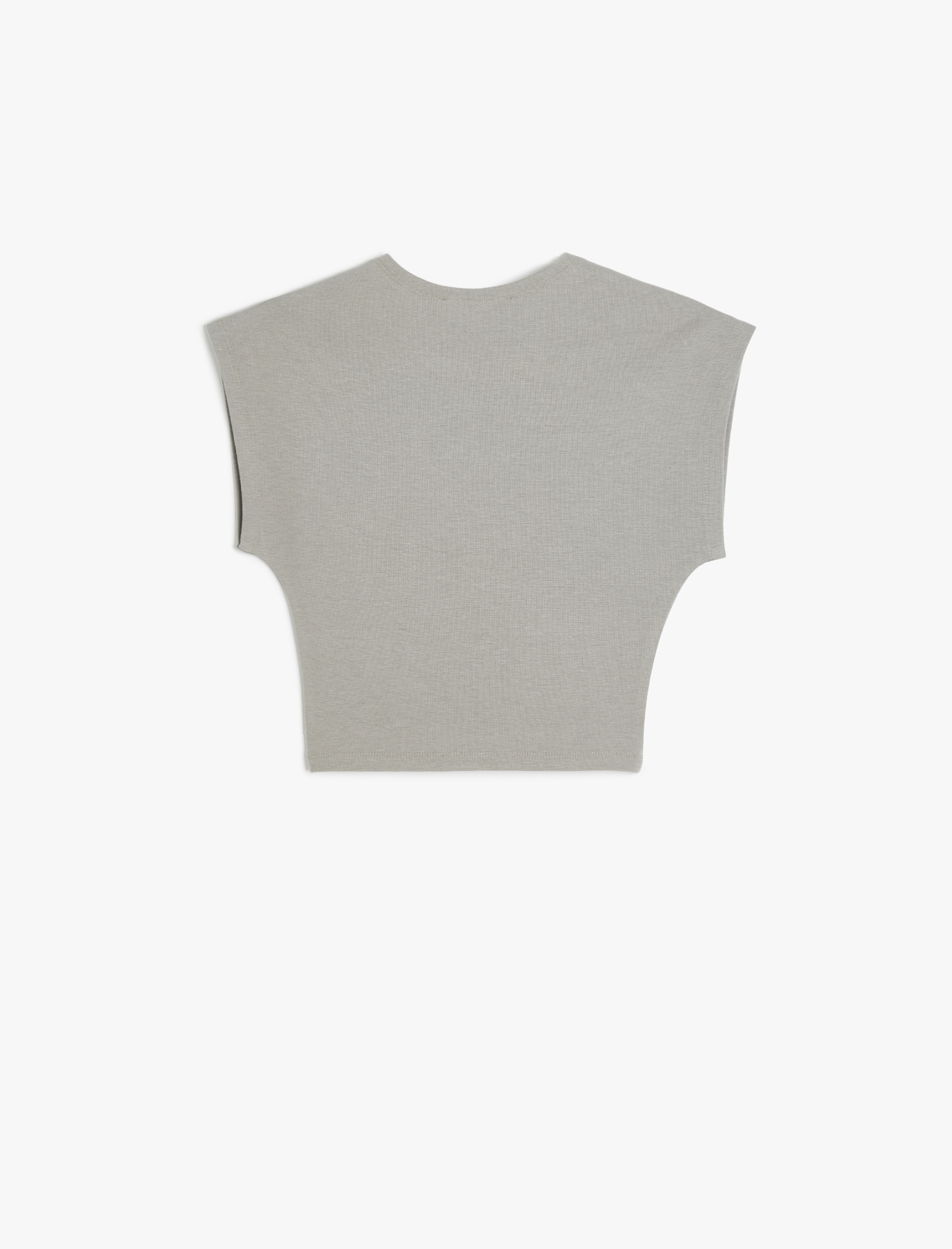 Bisiklet Yaka Kolsuz Modal Karışımlı Slim Fit Crop Kadın Tişört