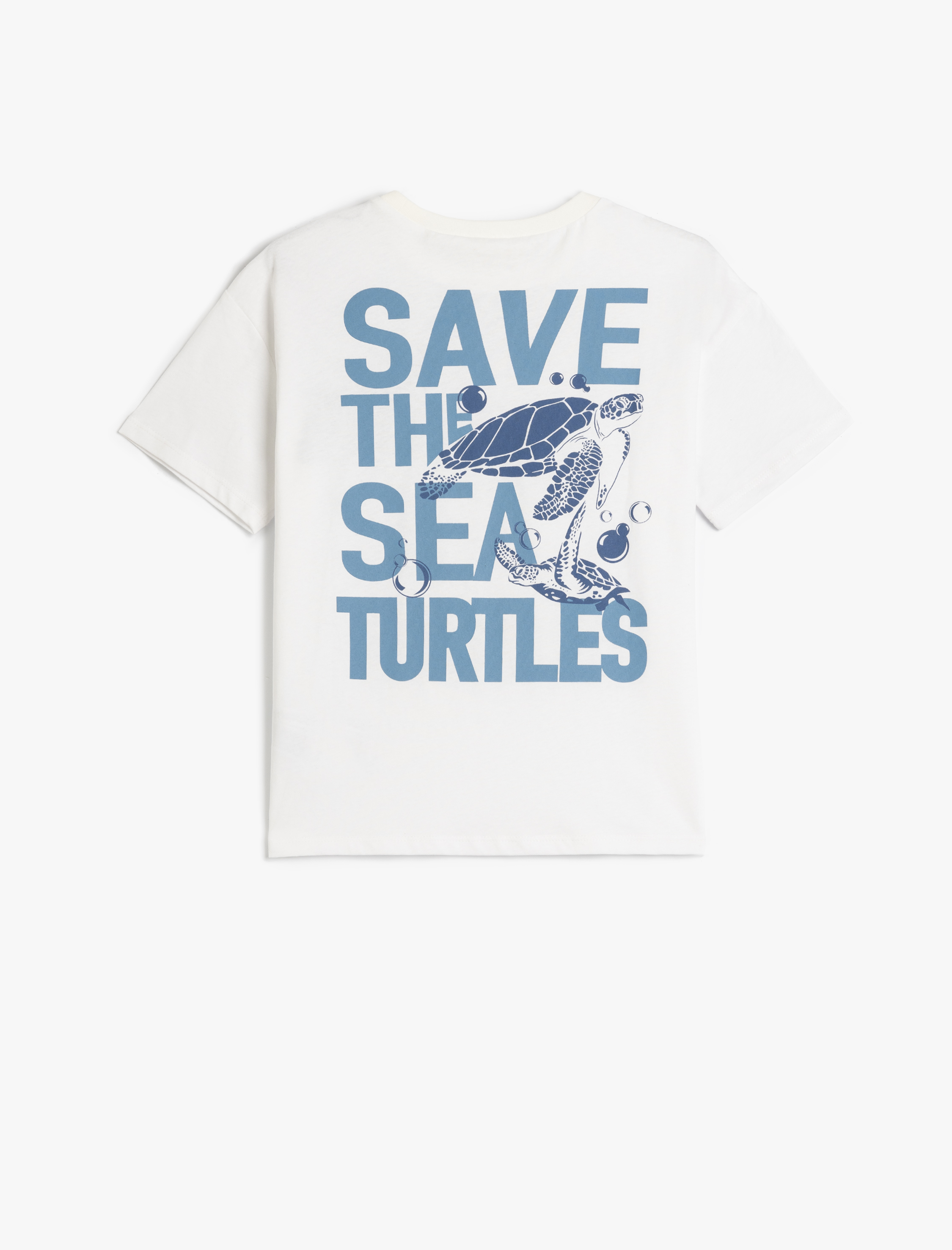  Erkek Çocuk Slogan Baskılı Kısa Kollu Bisiklet Yaka Pamuklu Tişört