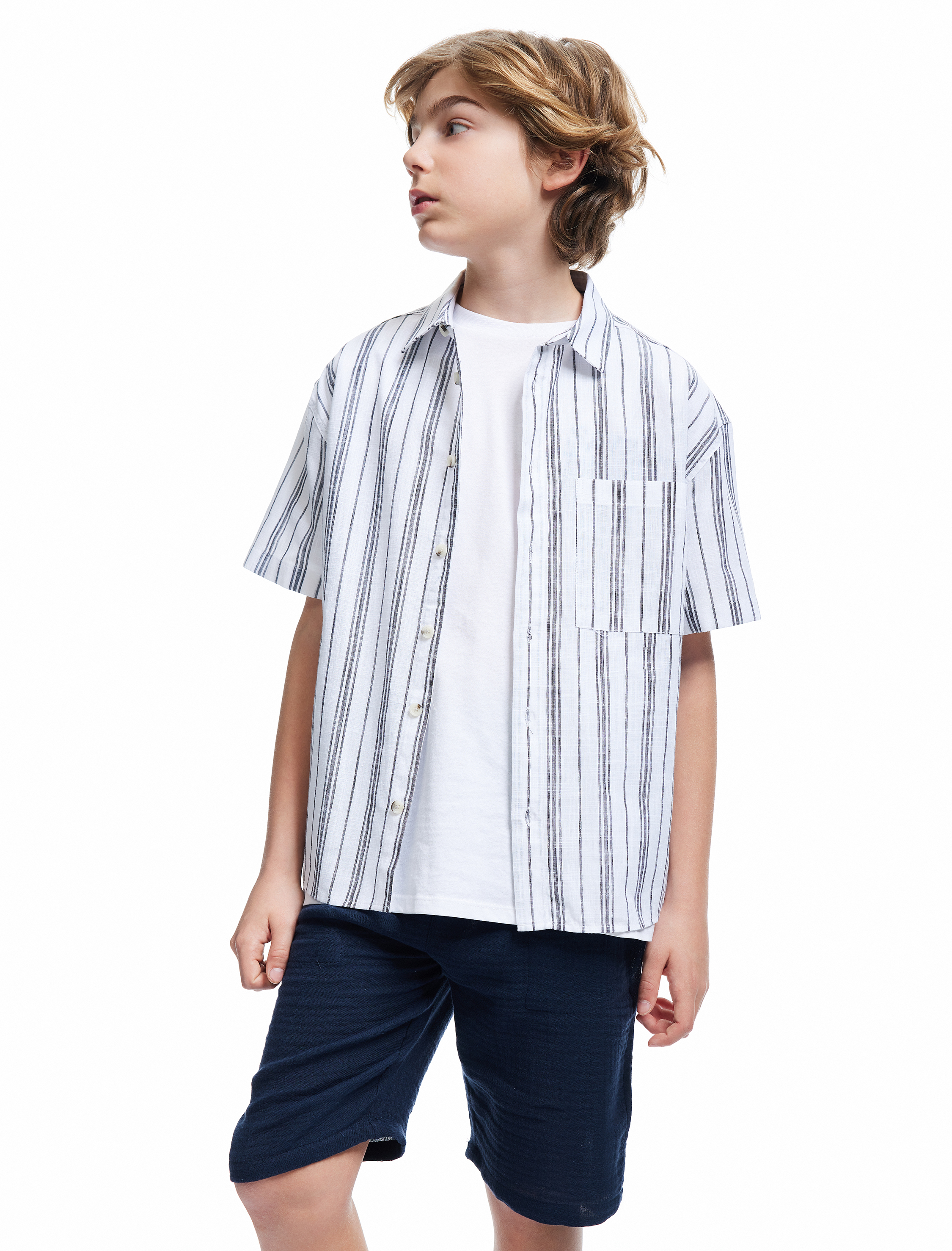  Erkek Çocuk Pamuklu Beli Bağcıklı Cep Detaylı Basic Şort