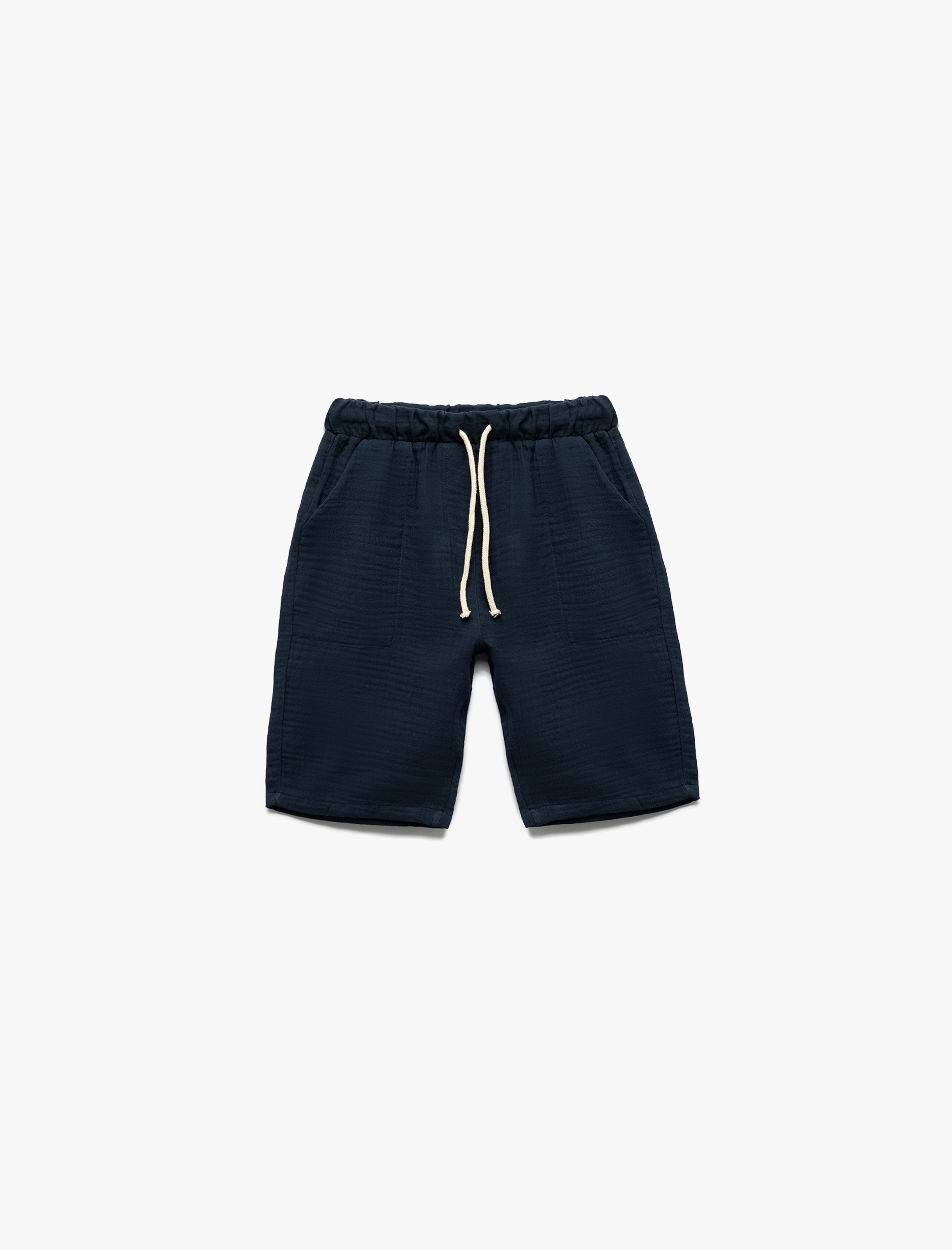  Erkek Çocuk Pamuklu Beli Bağcıklı Cep Detaylı Basic Şort