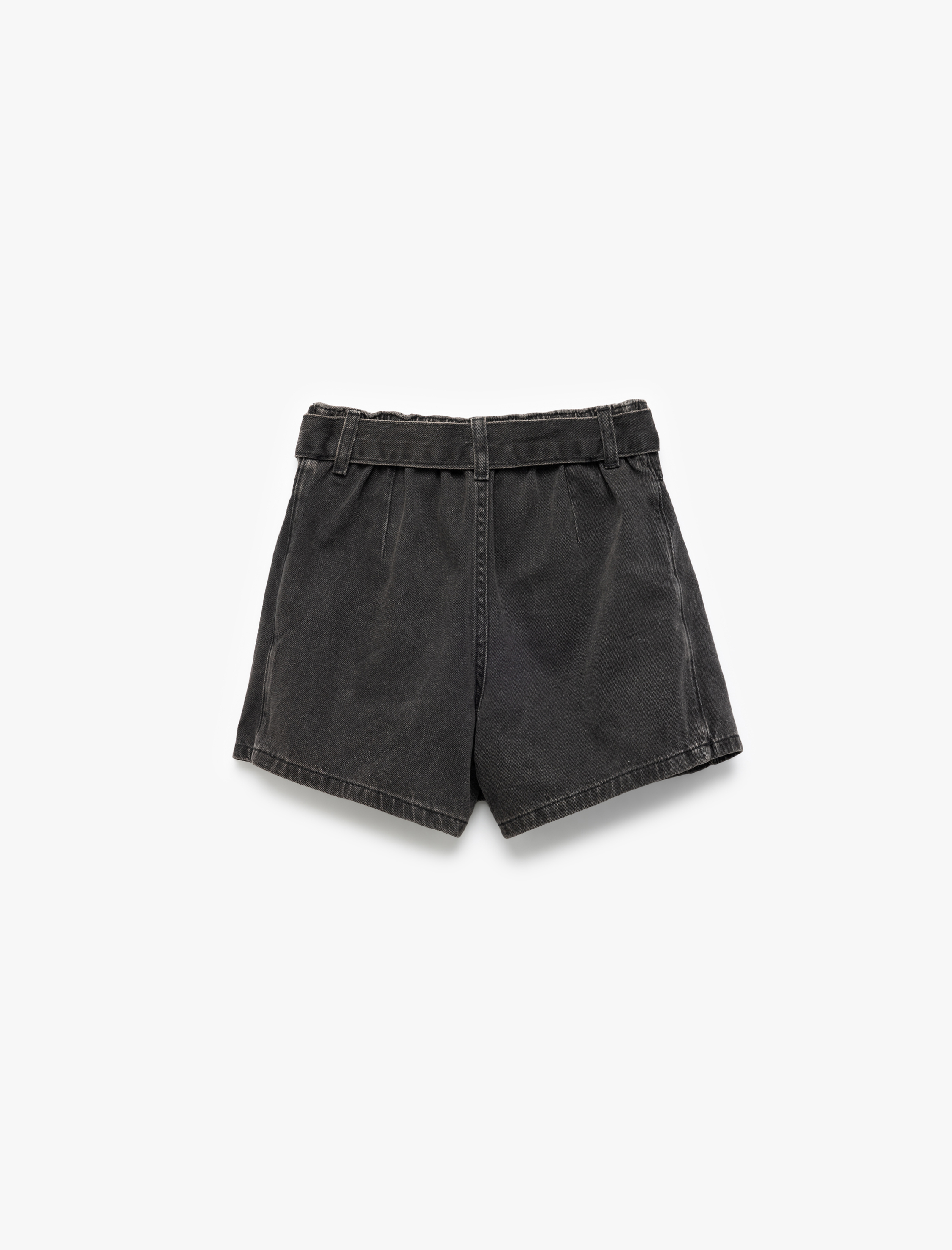 Kız Çocuk Pamuklu Cepli Kemer Detaylı Denim Şort Etek