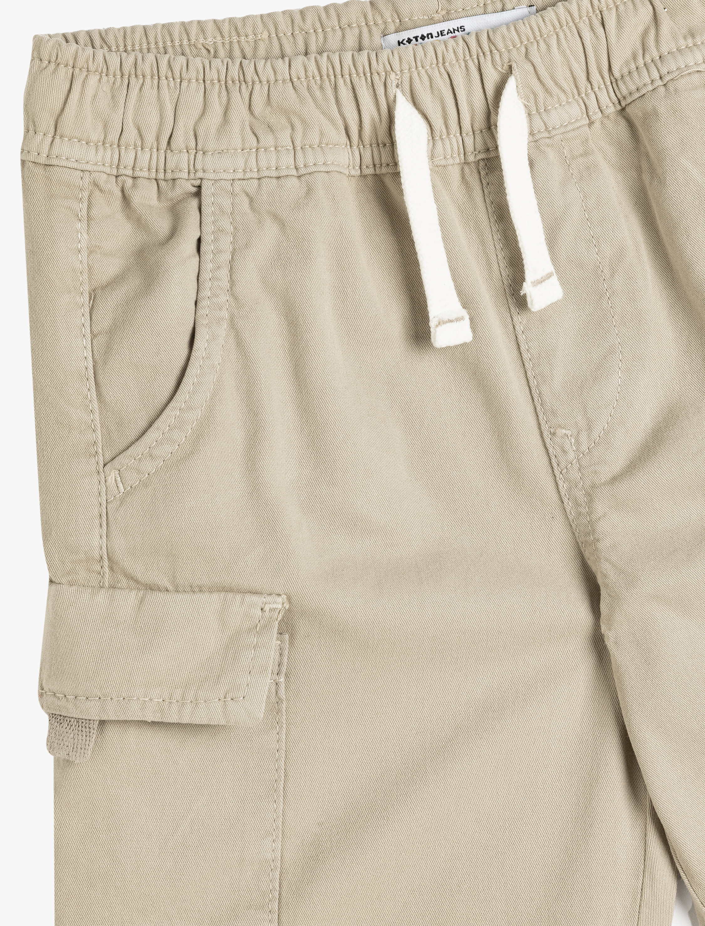  Erkek Çocuk Kargo Şort Beli Bağlamalı Yanları Cepli